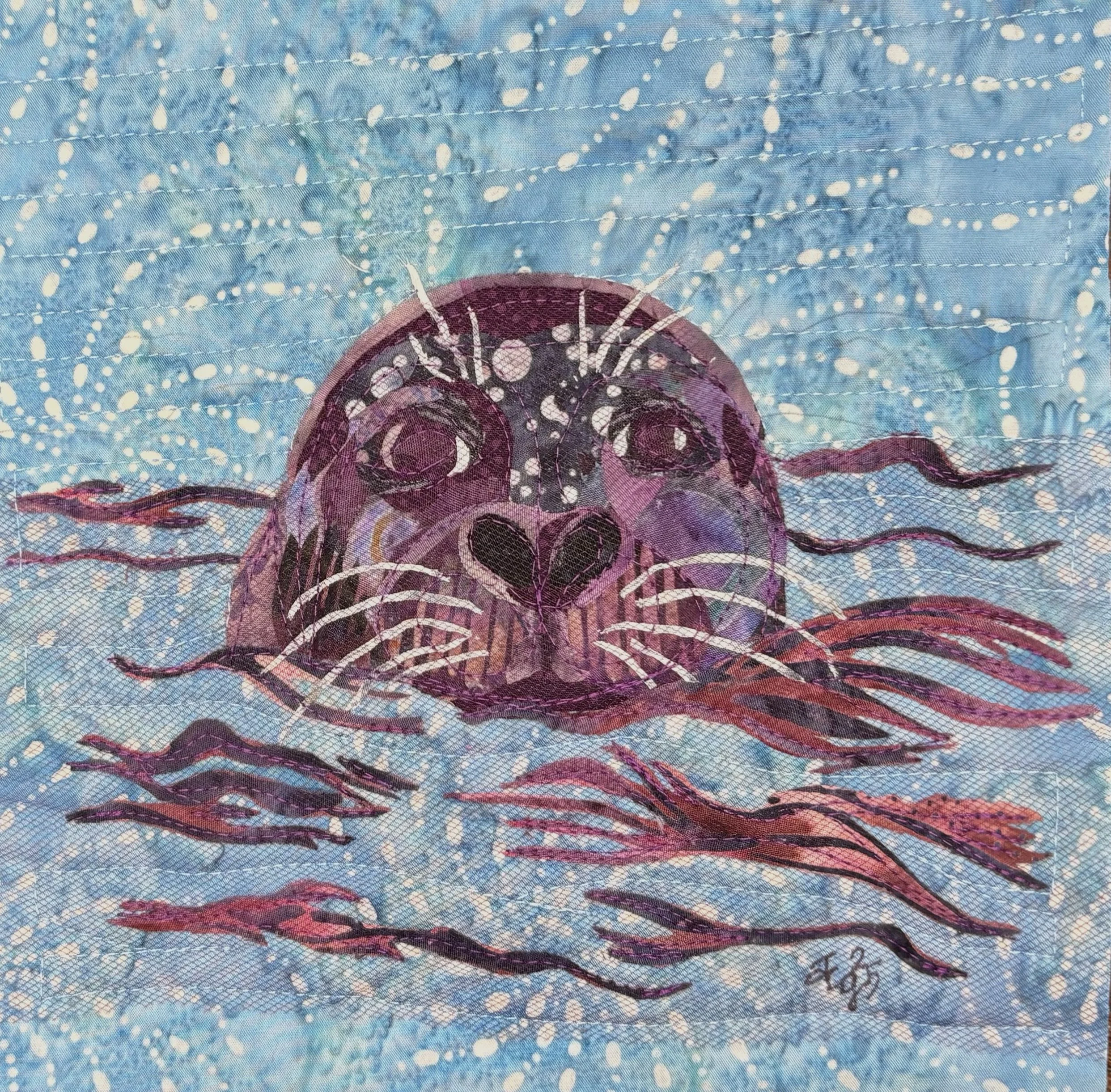 Curiouser (Harbor Seal), 2025. 9 x 9 inches; shadow box framed. SOLD