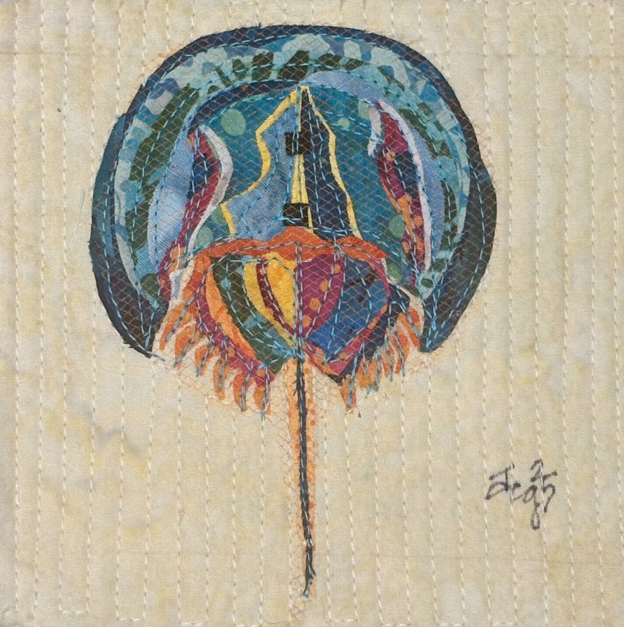 Psychedelic Horseshoe Crab. 2025. 5 in x 5 in. $60.