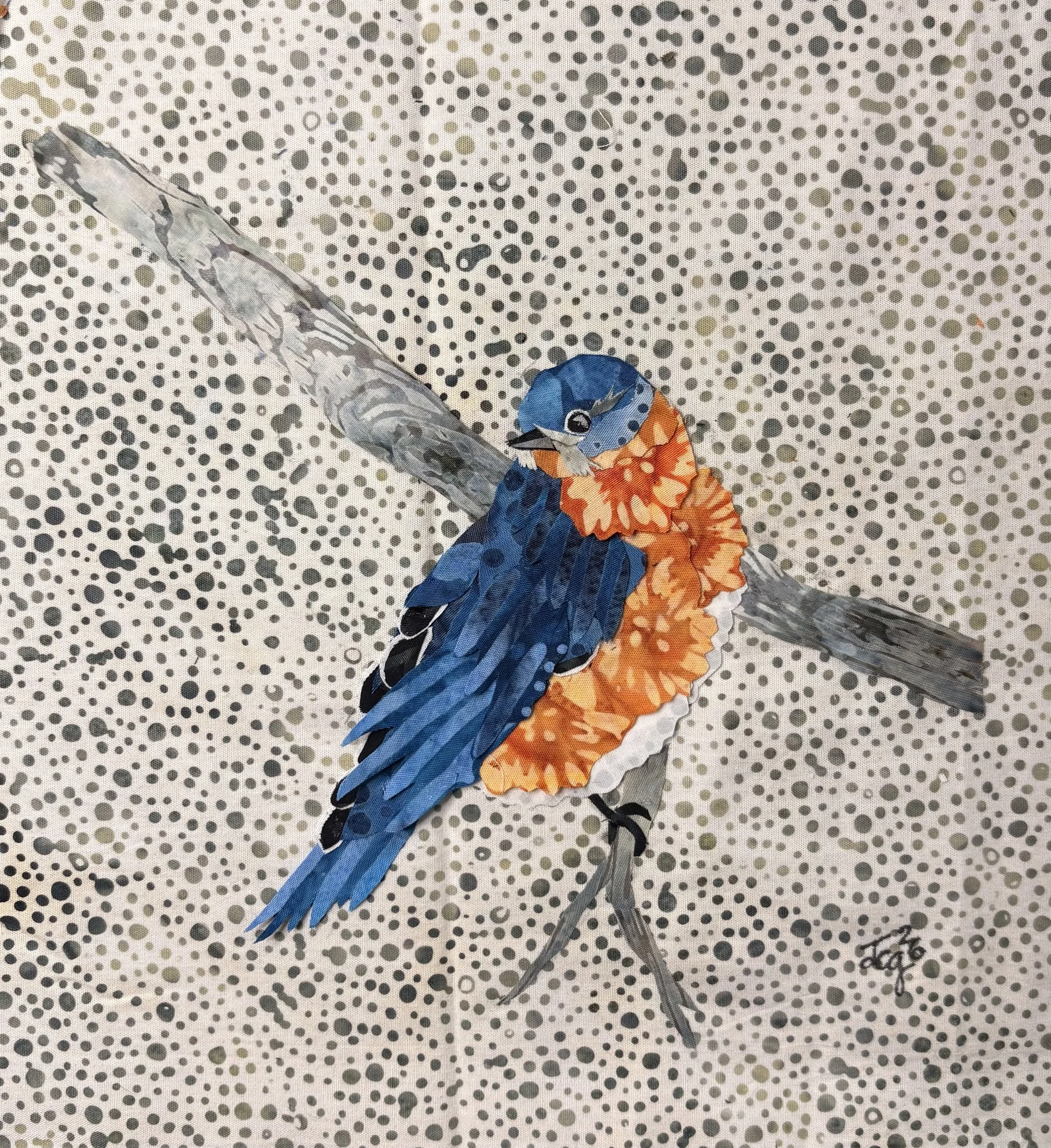 Eastern Bluebird, 2026. 9 x 9 inches; shadow box framed. $165