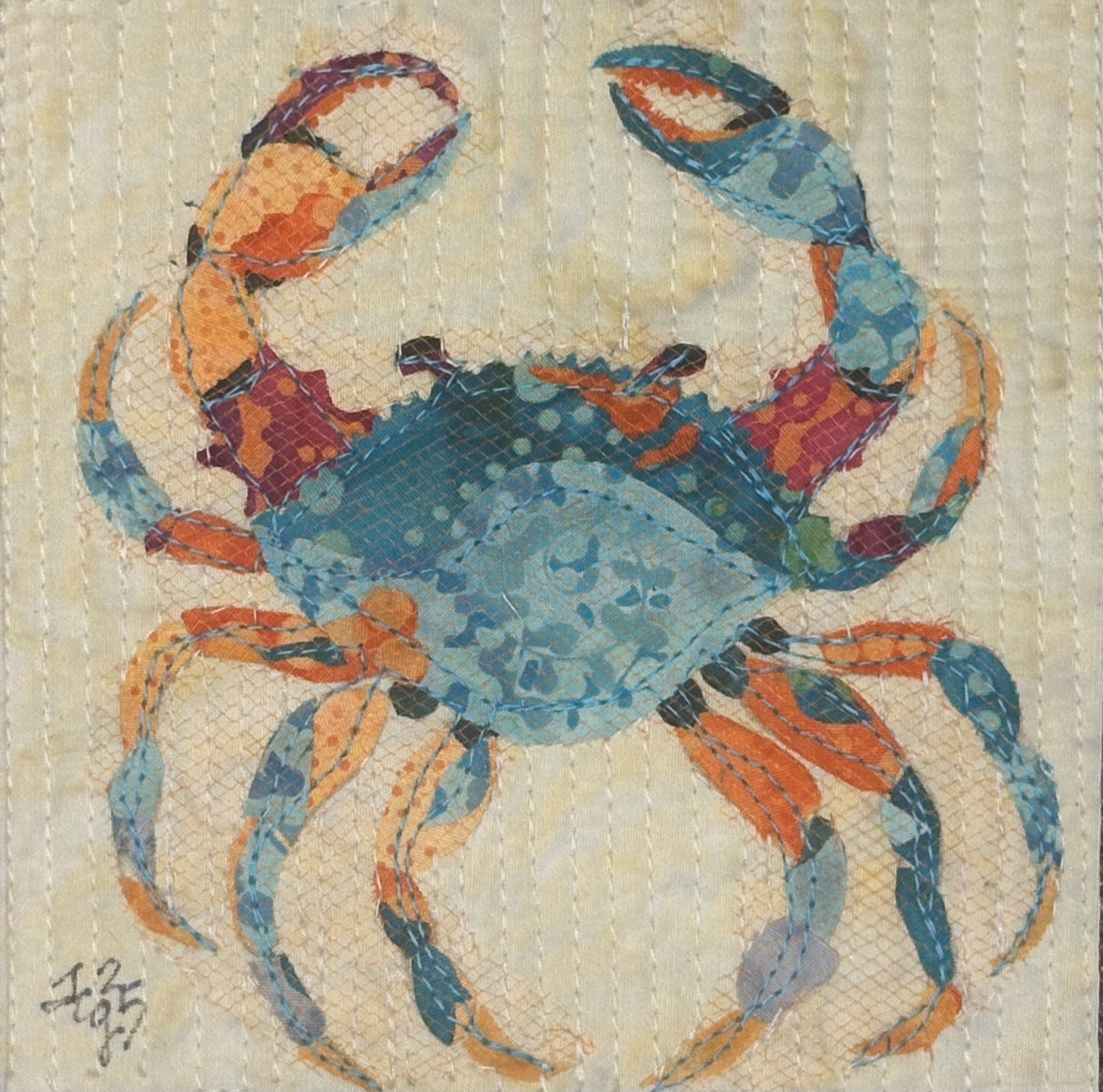 Psychedelic Blue Crab. 2025. 5 in x 5 in. $65.