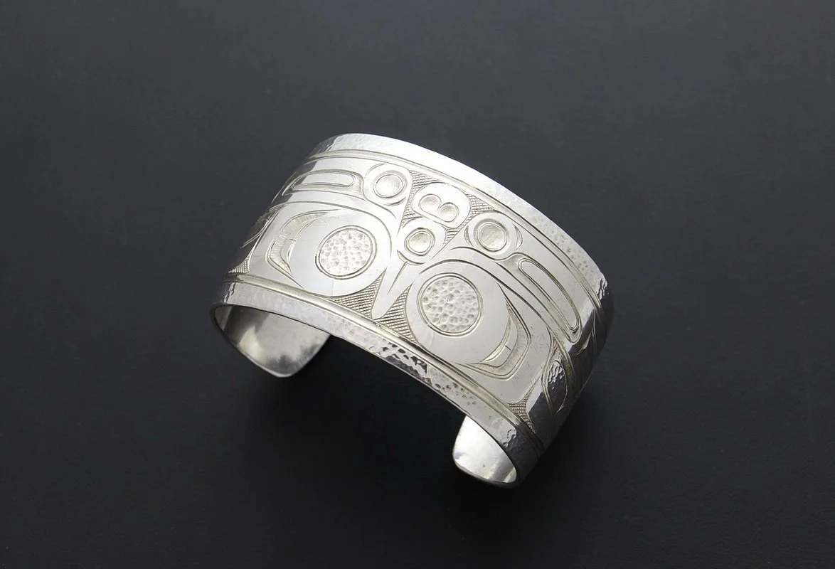 Silver engraved cuff bracelet with butterfly design *sold*
View 1