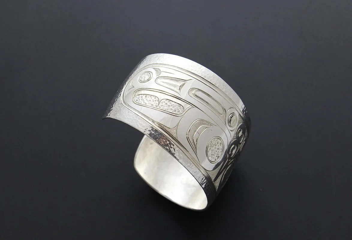 Silver engraved cuff bracelet with butterfly design *sold*
View 2
