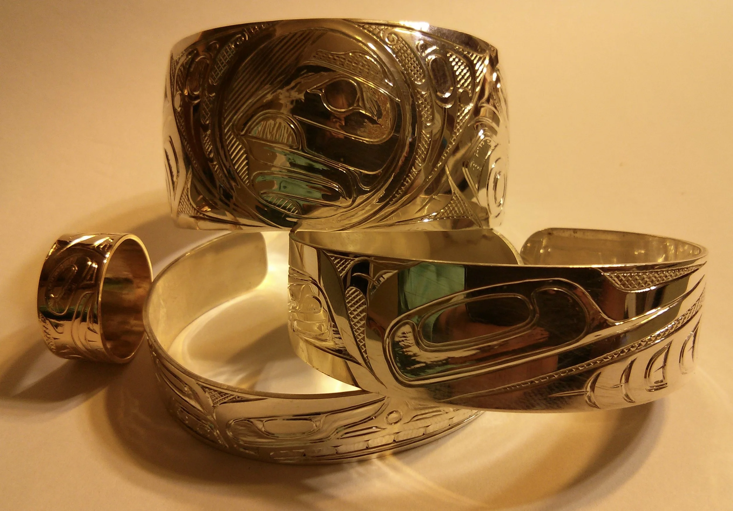 Northwest Coast carved bracelets