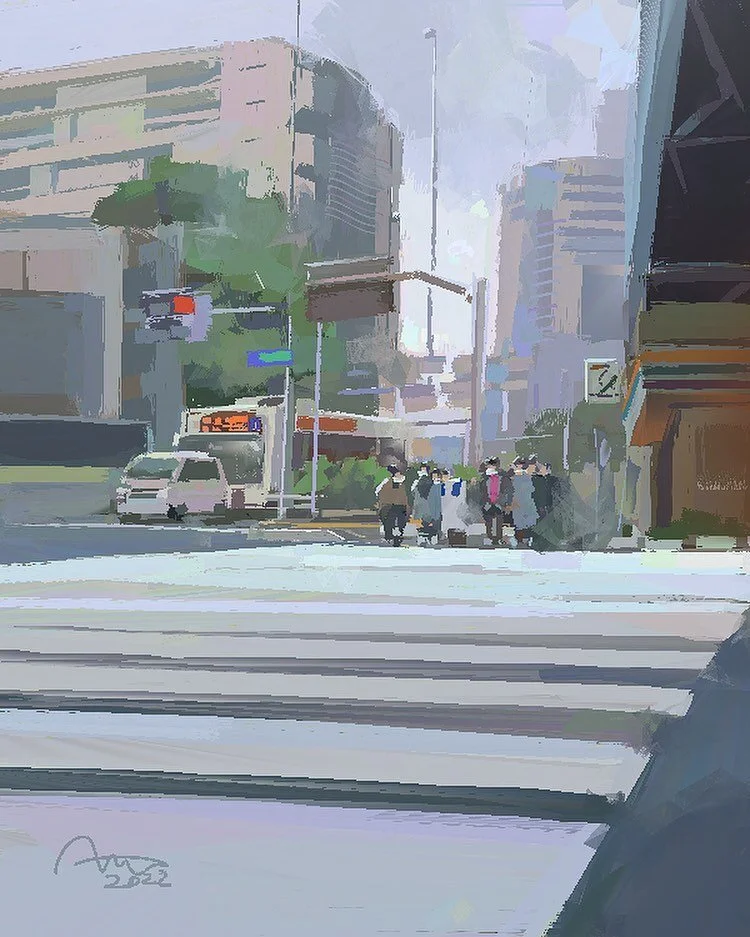 Overcast! 

 This post is for #PleinAirpril, organized by @warriorpainters and supported by @procreate @blickartmaterials @warriorartcamp @huiontablet @graphixly @tourboxofficial @cupeasels @winsorandnewton @etchr_studio @heavypaintapp @cottonwoodart