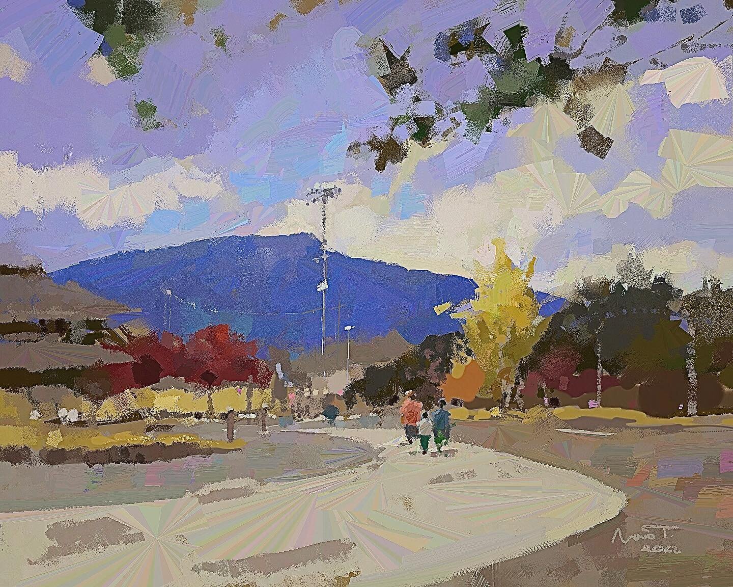 Arashiyama Station. Painted on a flight back to Tokyo. #HeavyPaint. 

@heavypoly @heavypaintapp @warriorpainters #warriorpainters #nopleinnogain #heavypaintapp 
#lightandshadow #arashiyama
#landscapepainting  #animationart 
#visualdevelopment 
#visde