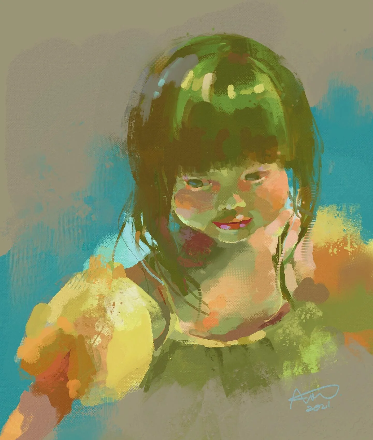 In the pool. 
 @infinite.painter 

#portraitoftheday #portraitpainting #studynao #vibrantart #infinitepainter 
#painting #visdevartist #artofvibrancy 
 #cinefile  #artistsoninstagram #instaportrait #sketchoftheday #sketch #instaart #instaartist #cine