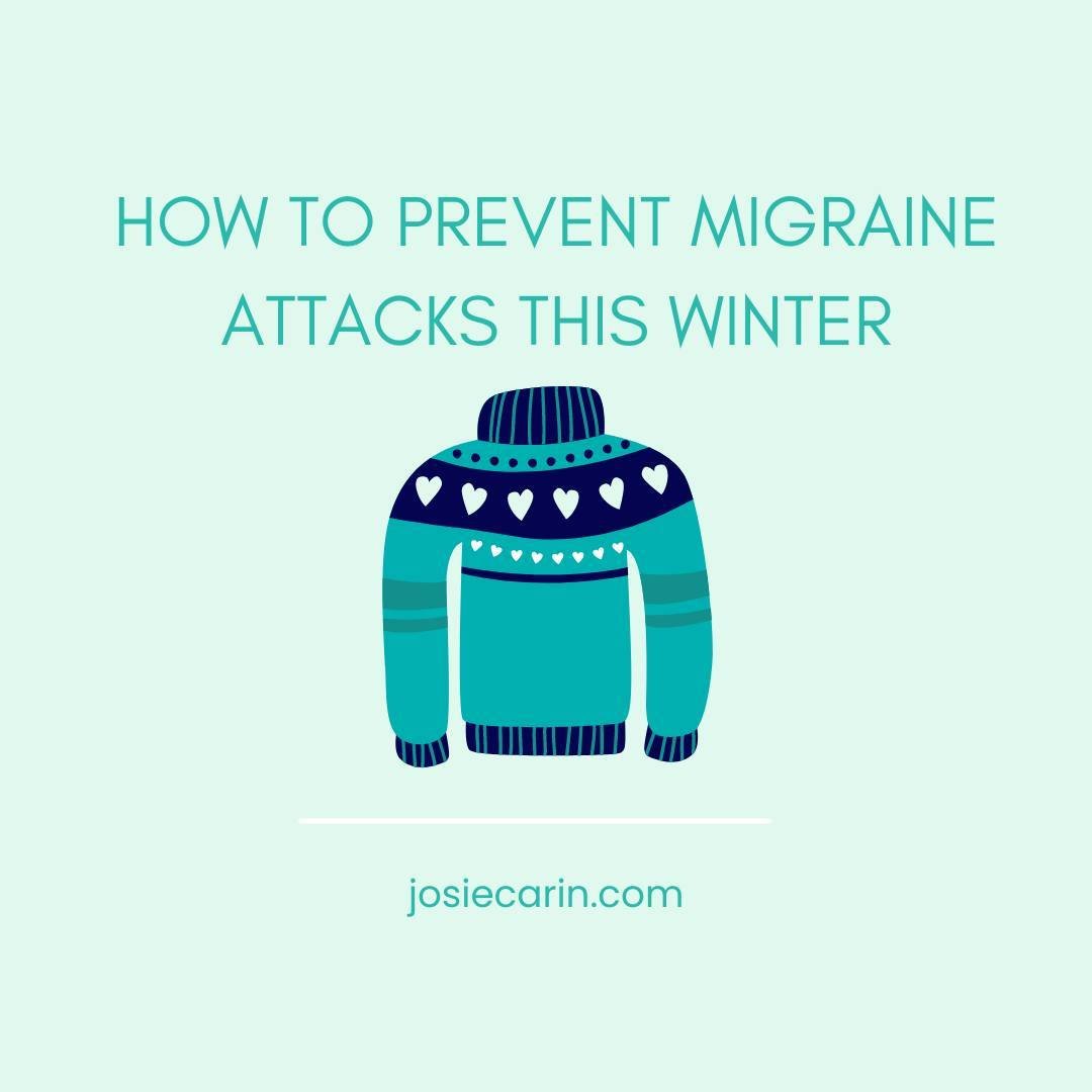 Some people find they experience more migraine attacks in ❄️Winter❄️.

Here are my top tips to keep Winter migraine attacks away:
👇

1. Take magnesium (talk to your practitioner - like me - first) and ginger daily
2. Keep hydrated - switch to warm h