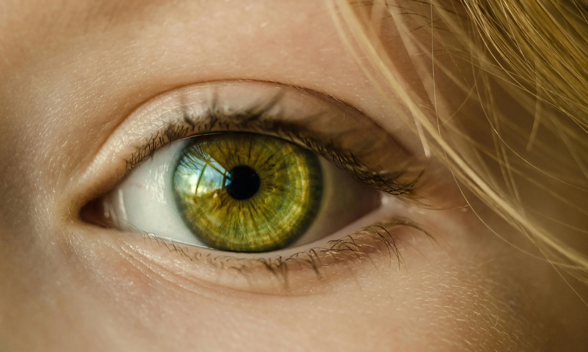 The photo is a close up image of an eye. EMDR therapy is a form of trauma therapy that uses bilateral stimulation, often in the form of eye movements, to process difficult experiences. Dr. Amy Waldron provides EMDR therapy in San Francisco and online