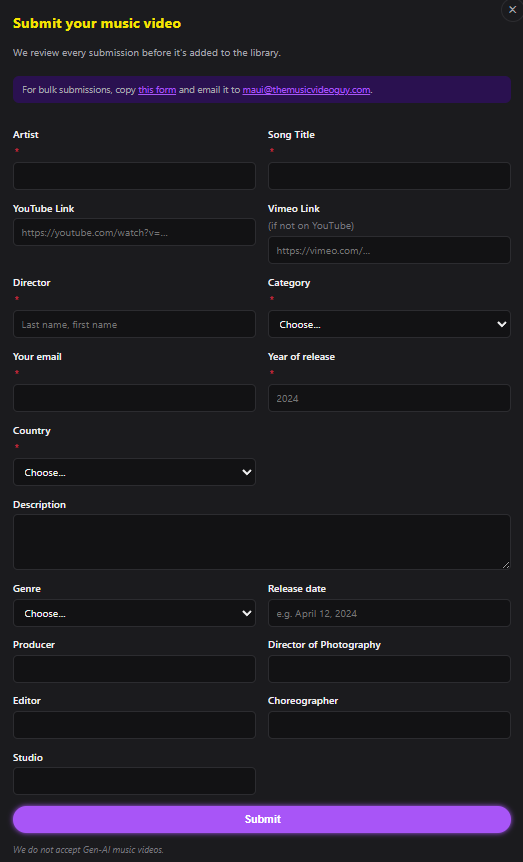 Submission form