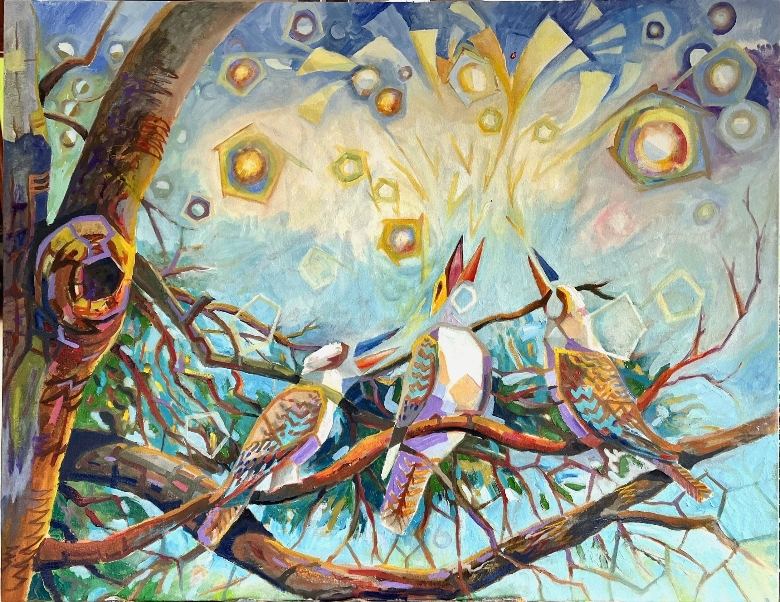 The Sound of Laughing Kookaburras, 2022, Oil on canvas, 970 X 730