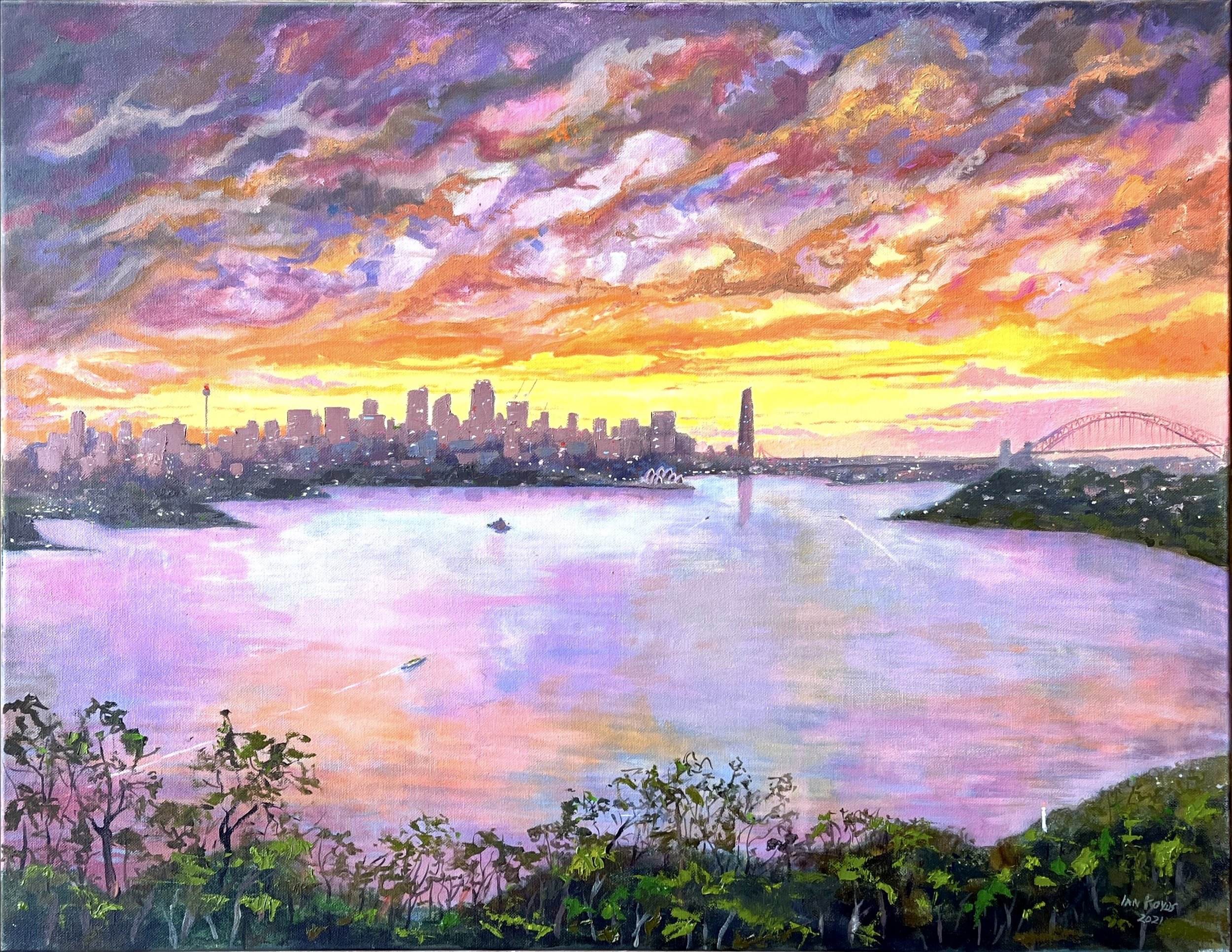 Sydney Sunset, 2021, Oil on canvas, 750 X 600
