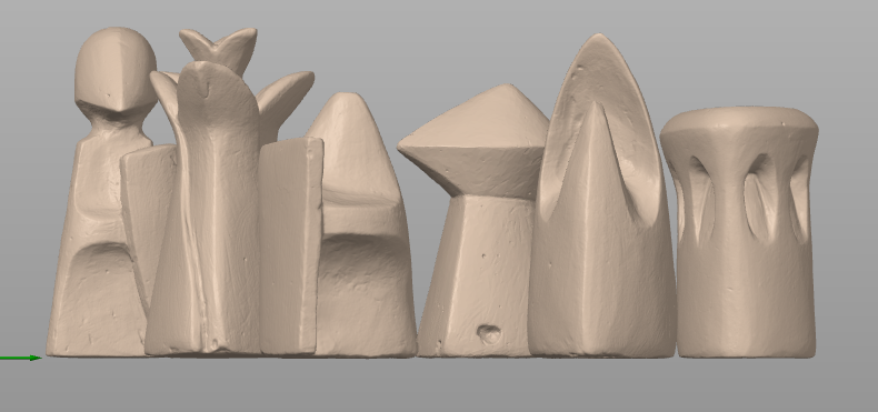 3d scan of plaster carved chess set