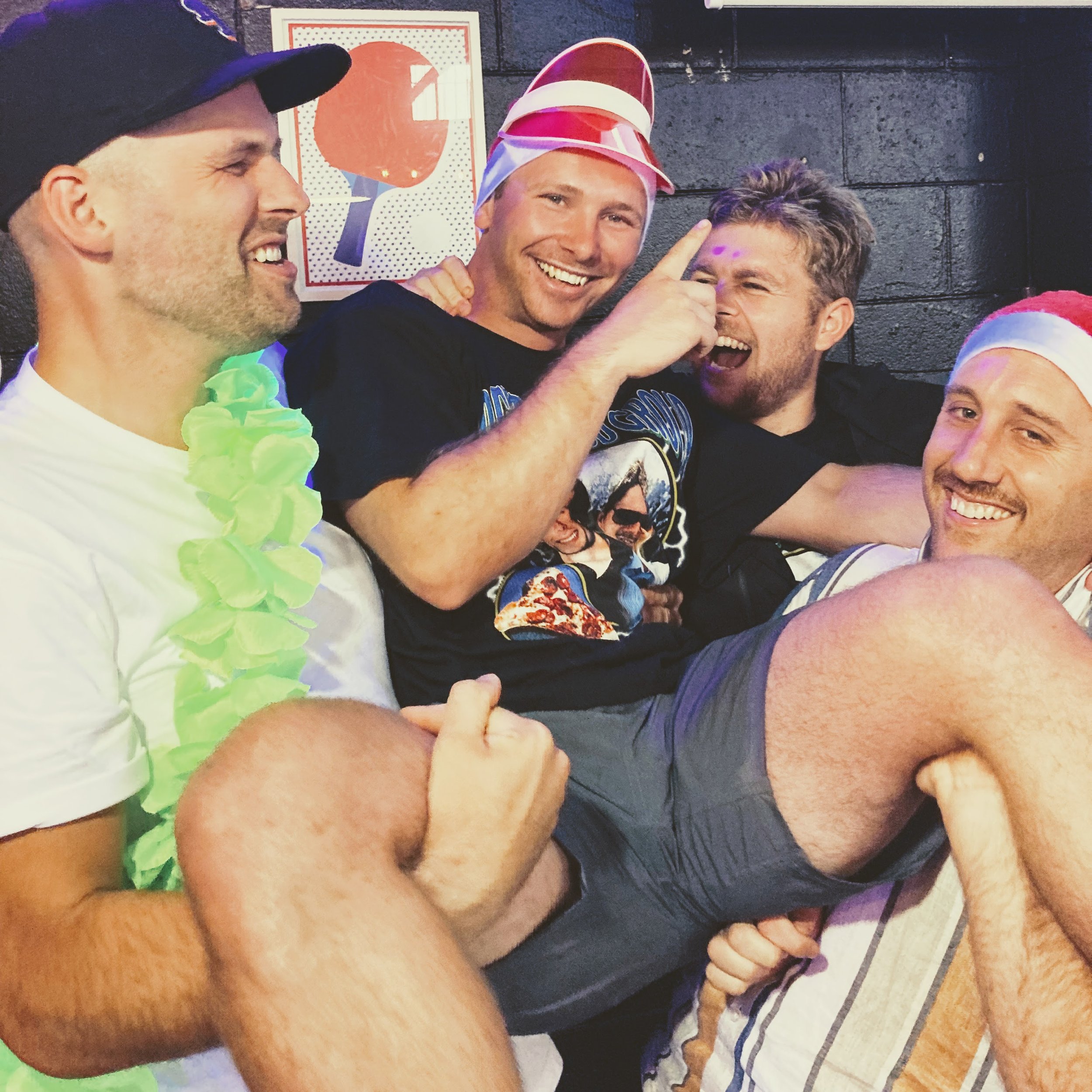 4 mean celebrating a Stag Party in Christchurch