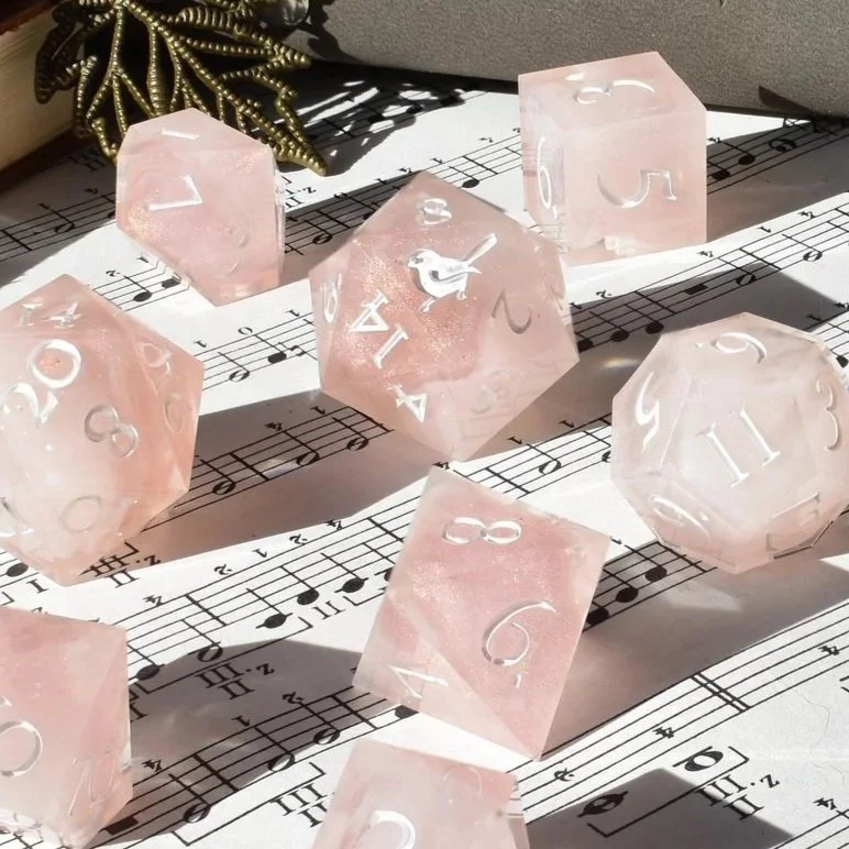 Rose Quartz | 8-piece dice set