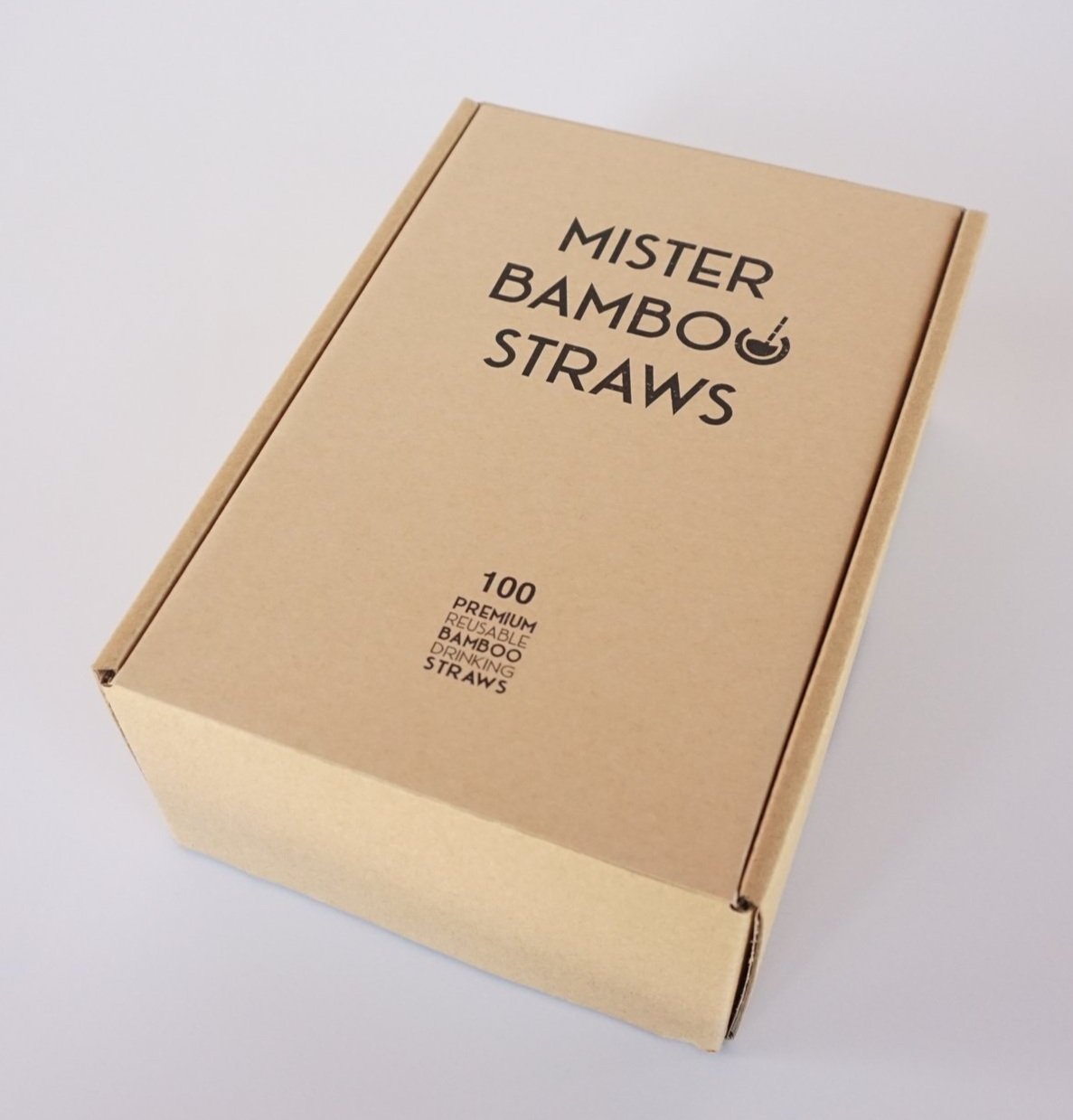 Laser-branded | 100 reusable bamboo straws | Length 20cm