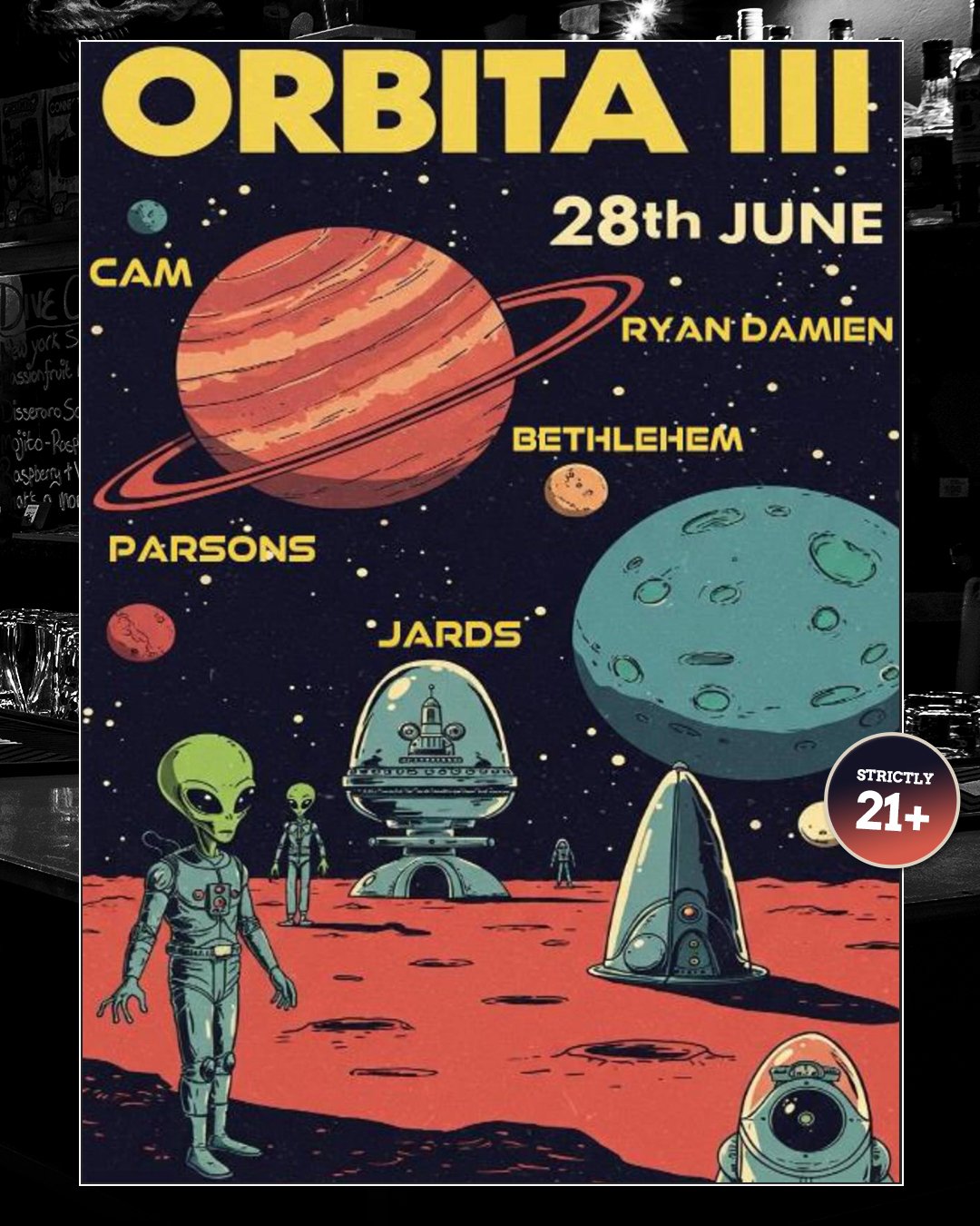 🚀⚡ ORBITA III ⚡🚀

🚀TECHNO🚀TRANCE🚀ELECTRONICA🚀

⚡ Saturday 28th June - from 8pm

⚡ ORBITA @orbita.system are back for their first summer event, and it's all about the music. Expect a dark room, a pumping sound system, and some of the best underg