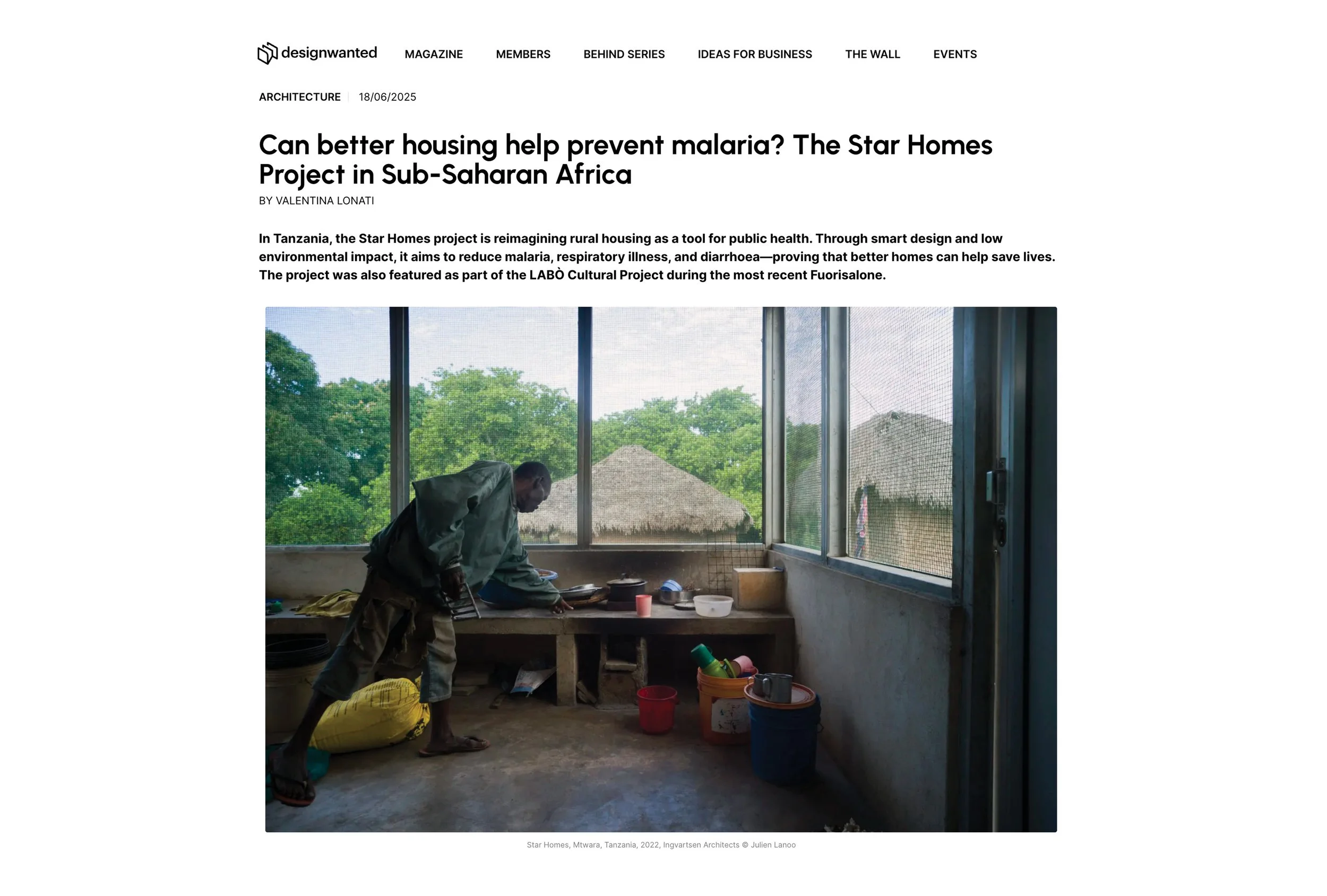 DesignWanted: Can better housing help prevent malaria? The Star Homes Project in Sub-Saharan Africa