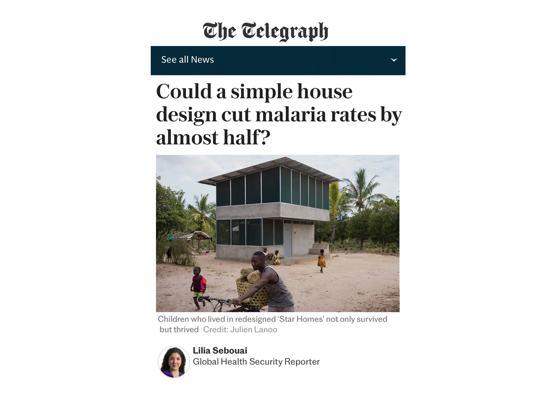 The Telegraph: Could a simple house design cut malaria rates by almost half?