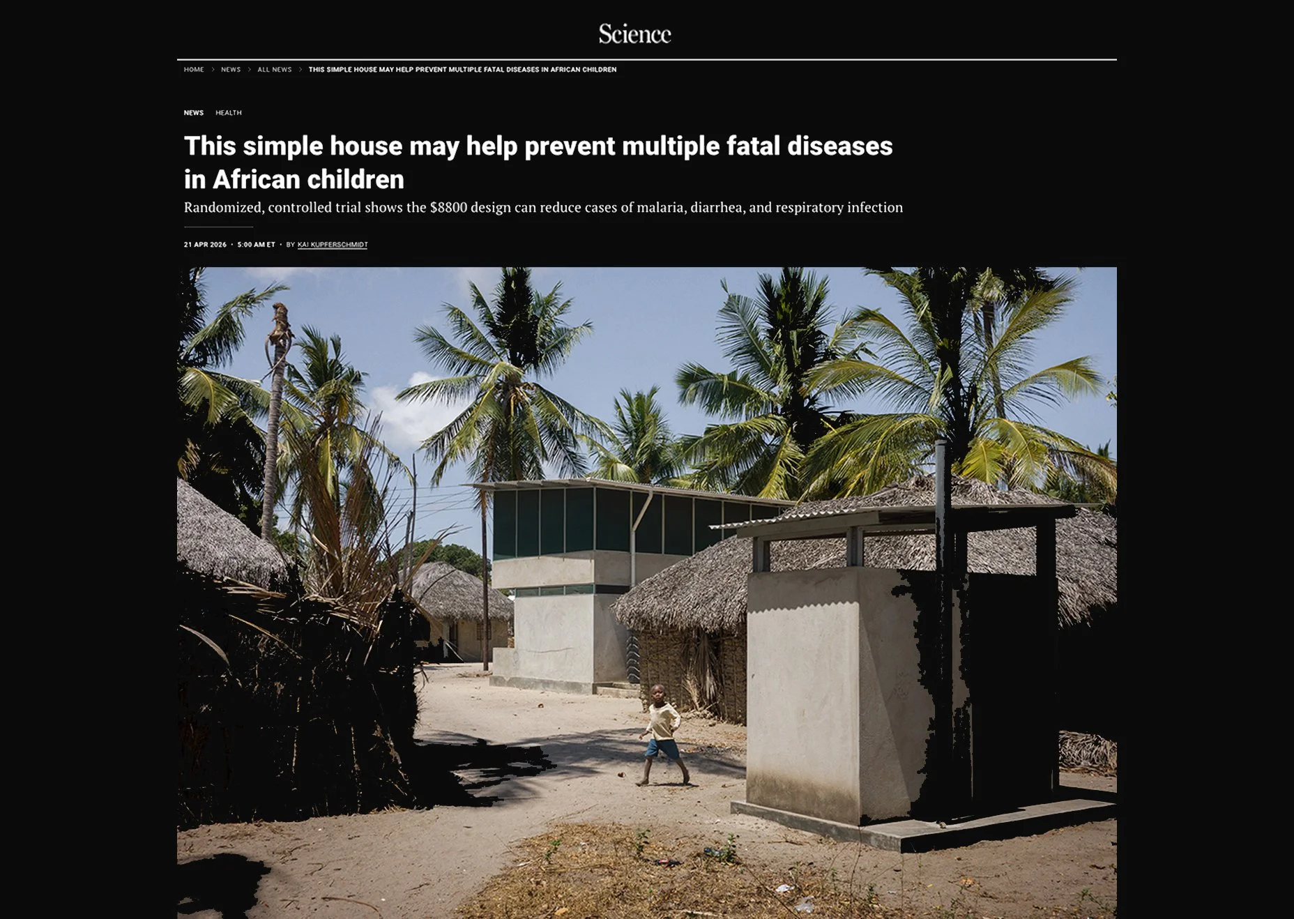 Science: This simple house may help prevent multiple fatal diseases in African children