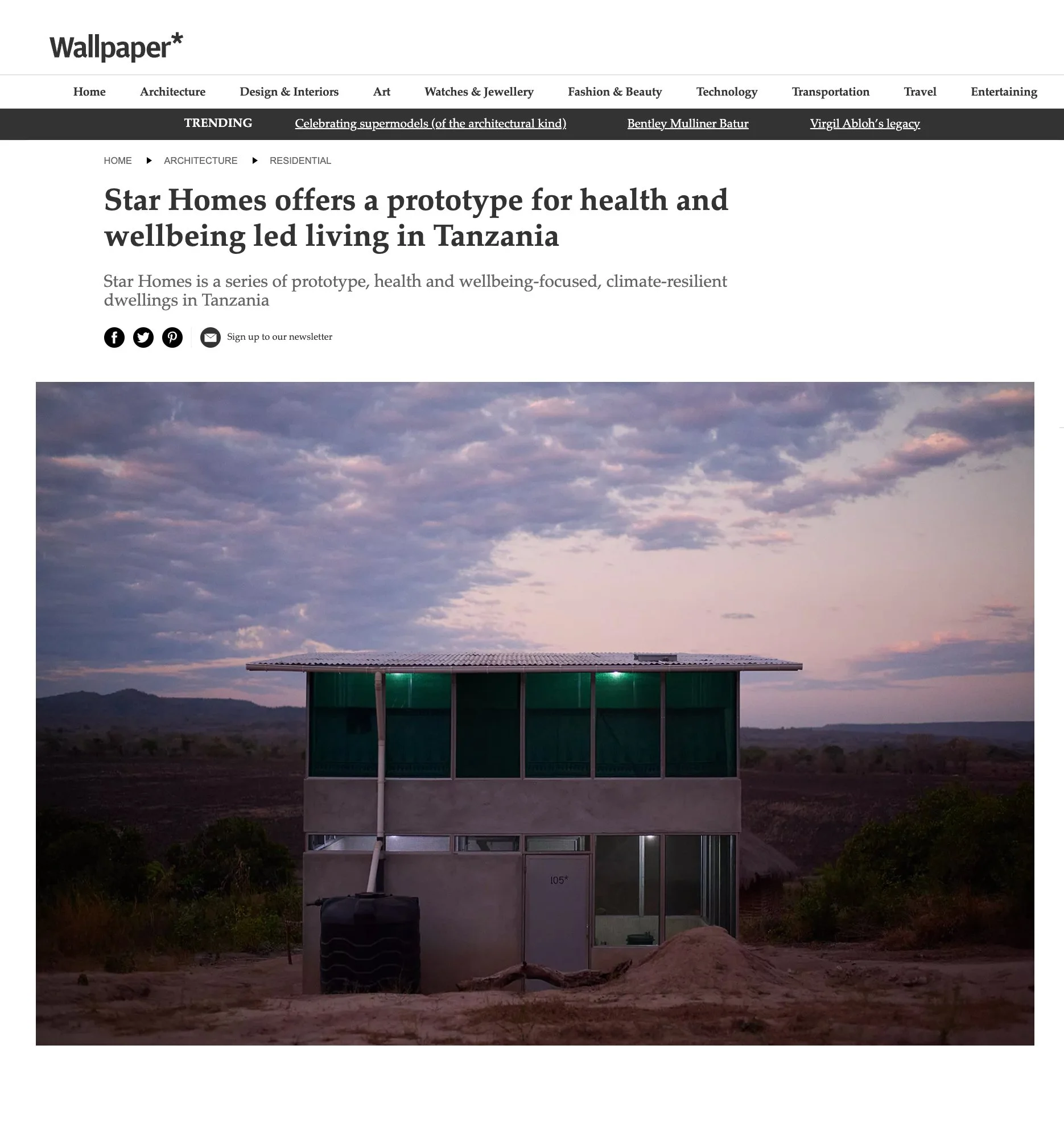 Wallpaper* : Star Homes offers a prototype for health and wellbeing led living in Tanzania