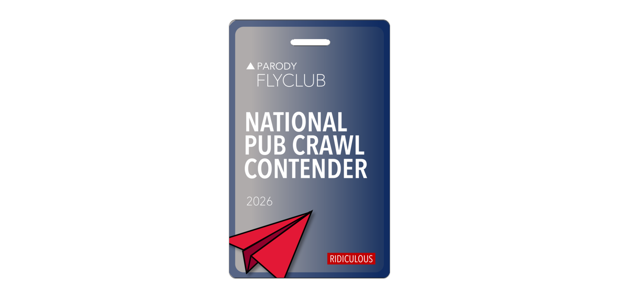2026 National Sky Pub Challenge Parody Luggage Tag
