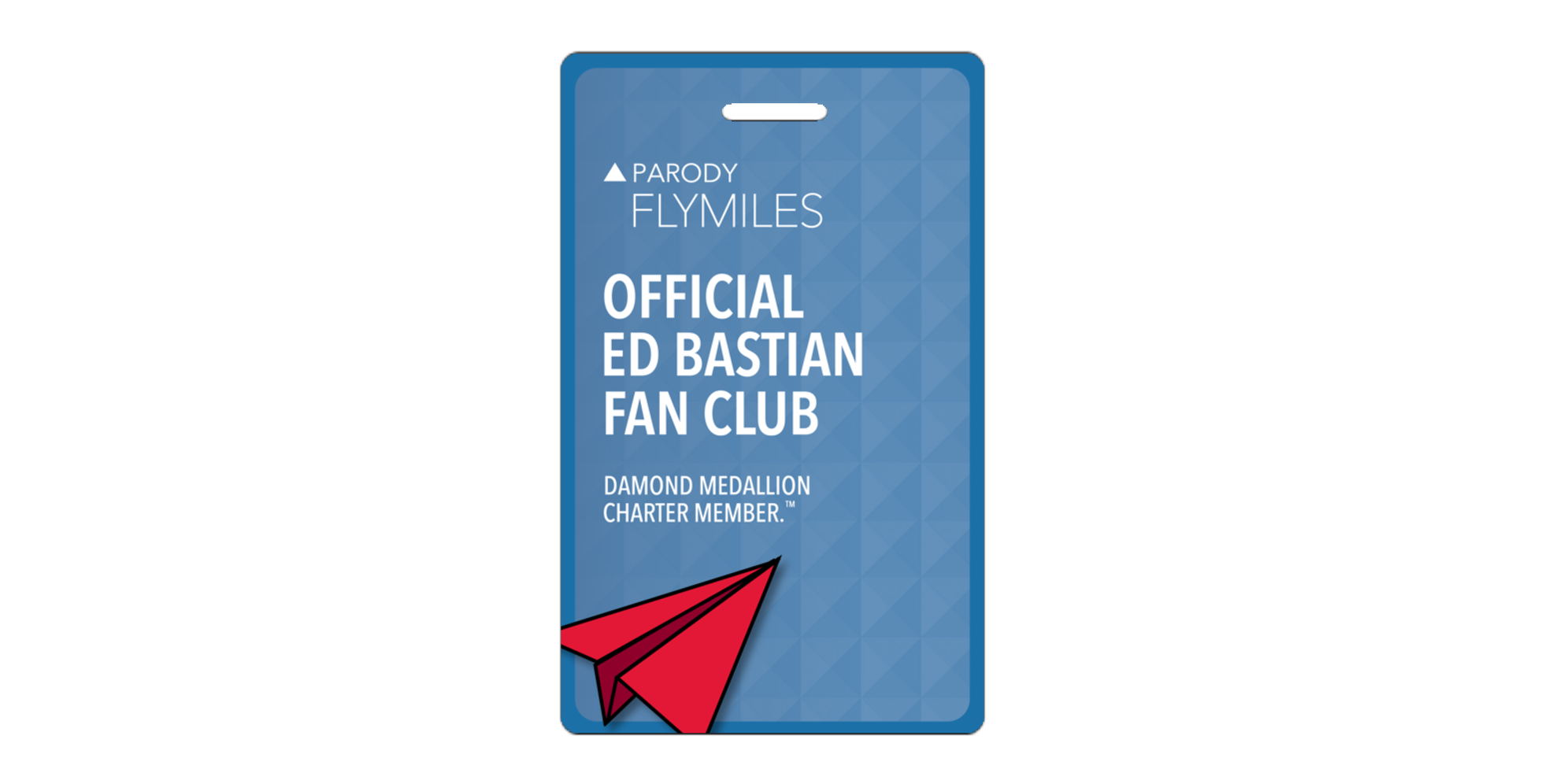 Ed Bastian Fan Club Parody Luggage Tag - Diamond