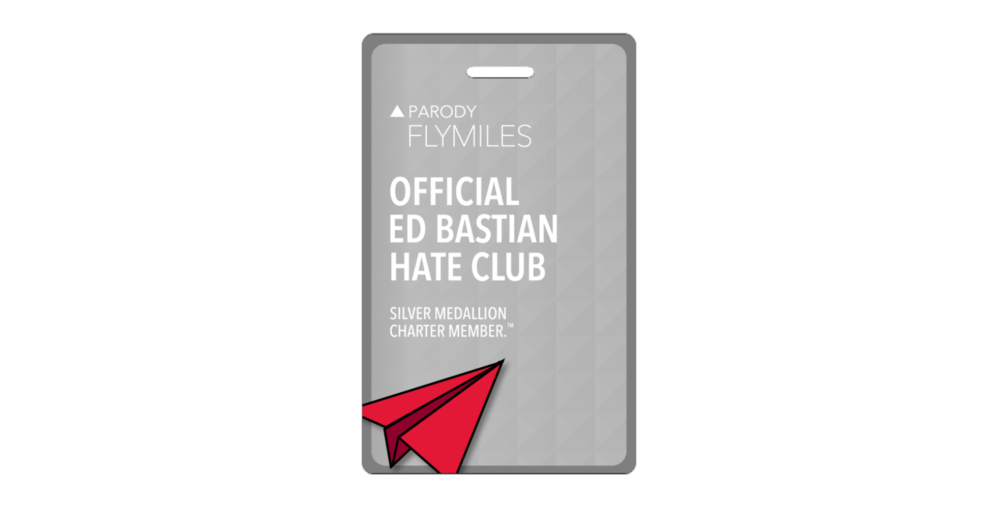 Ed Bastian Hate Club Parody Luggage Tag - Silver