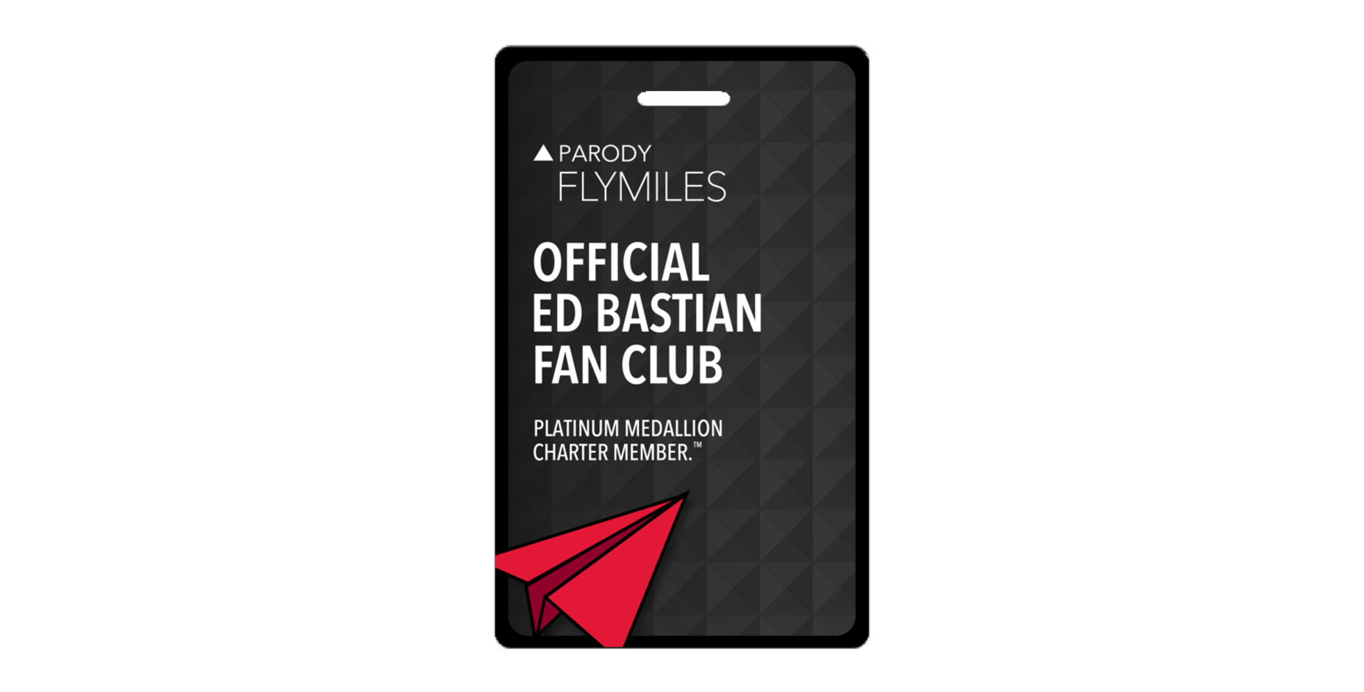 Ed Bastian Fan Club Parody Luggage Tag - Platinum