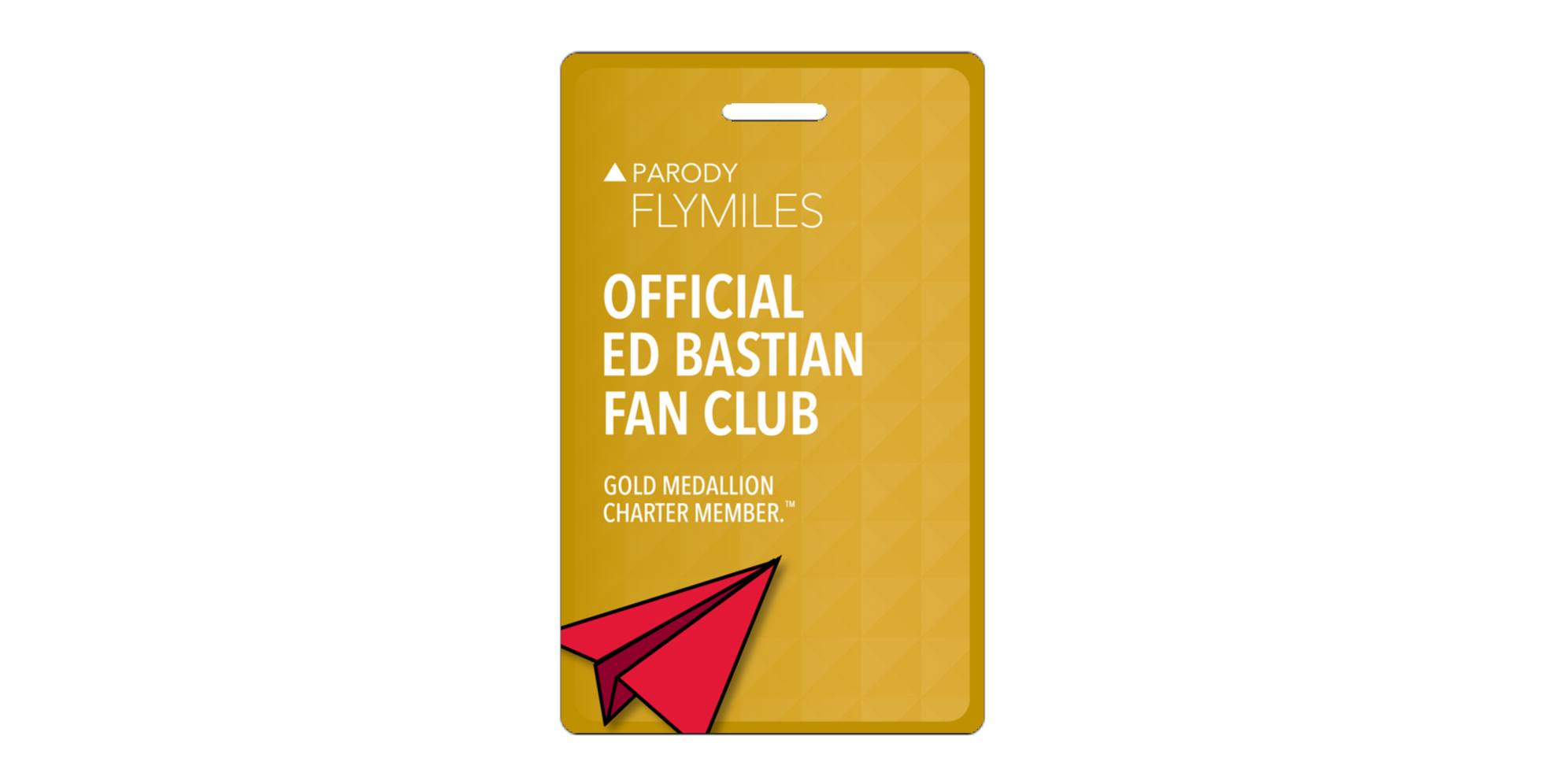 Ed Bastian Fan Club Parody Luggage Tag - Gold