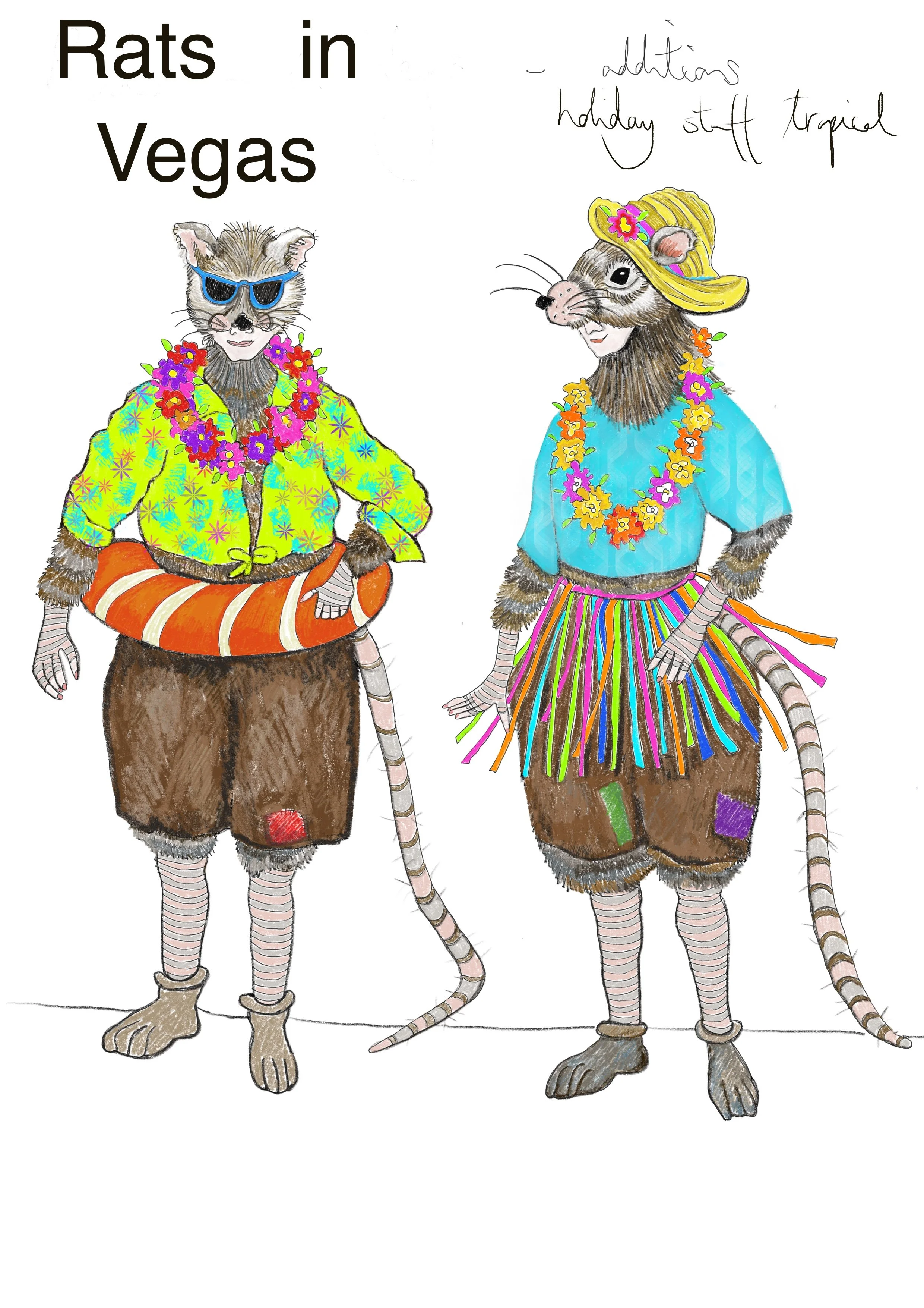 Rats in Vegas costume designs, Dick Whittington, Regal Theatre  2025