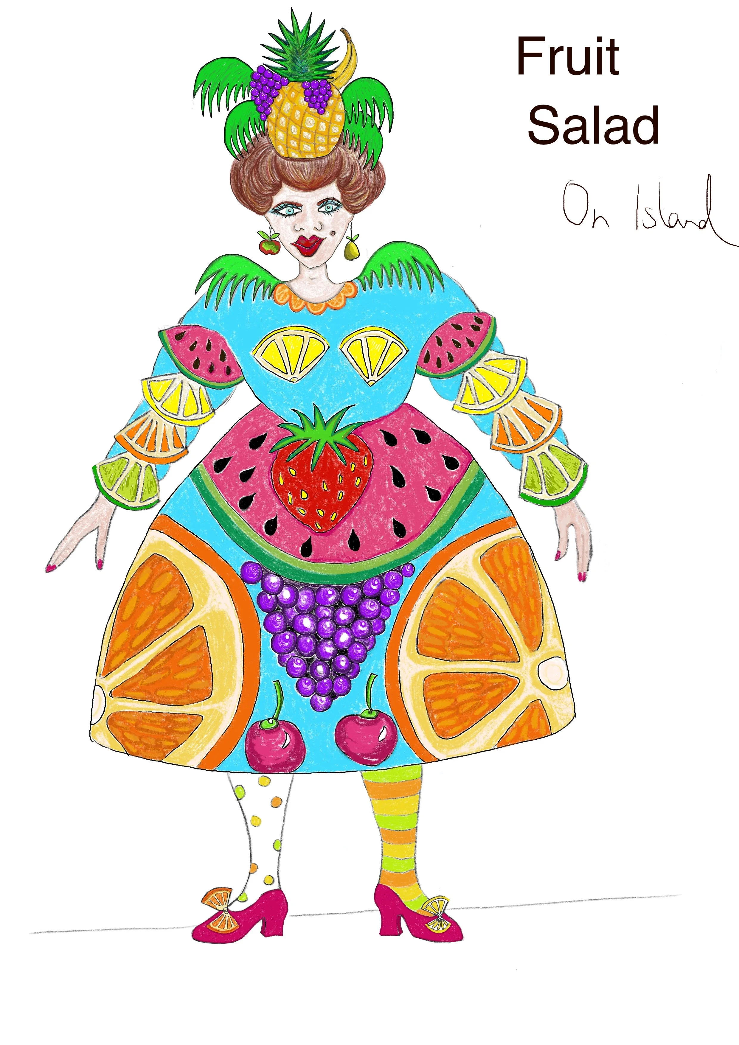 Fruit Salad costume design: Dick Whittington, Regal Theatre 2025