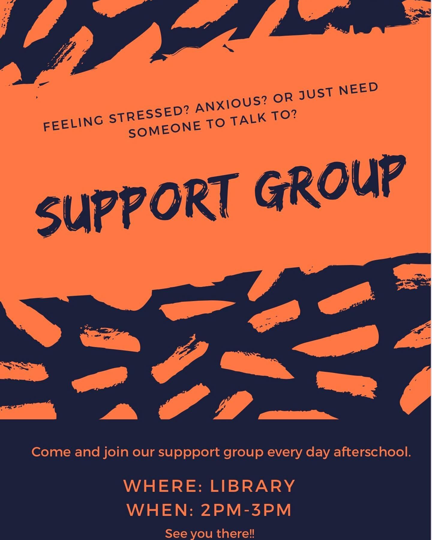 📣 Calling all students 📣
Starting next week we will be having support groups after school! Come and join us!!