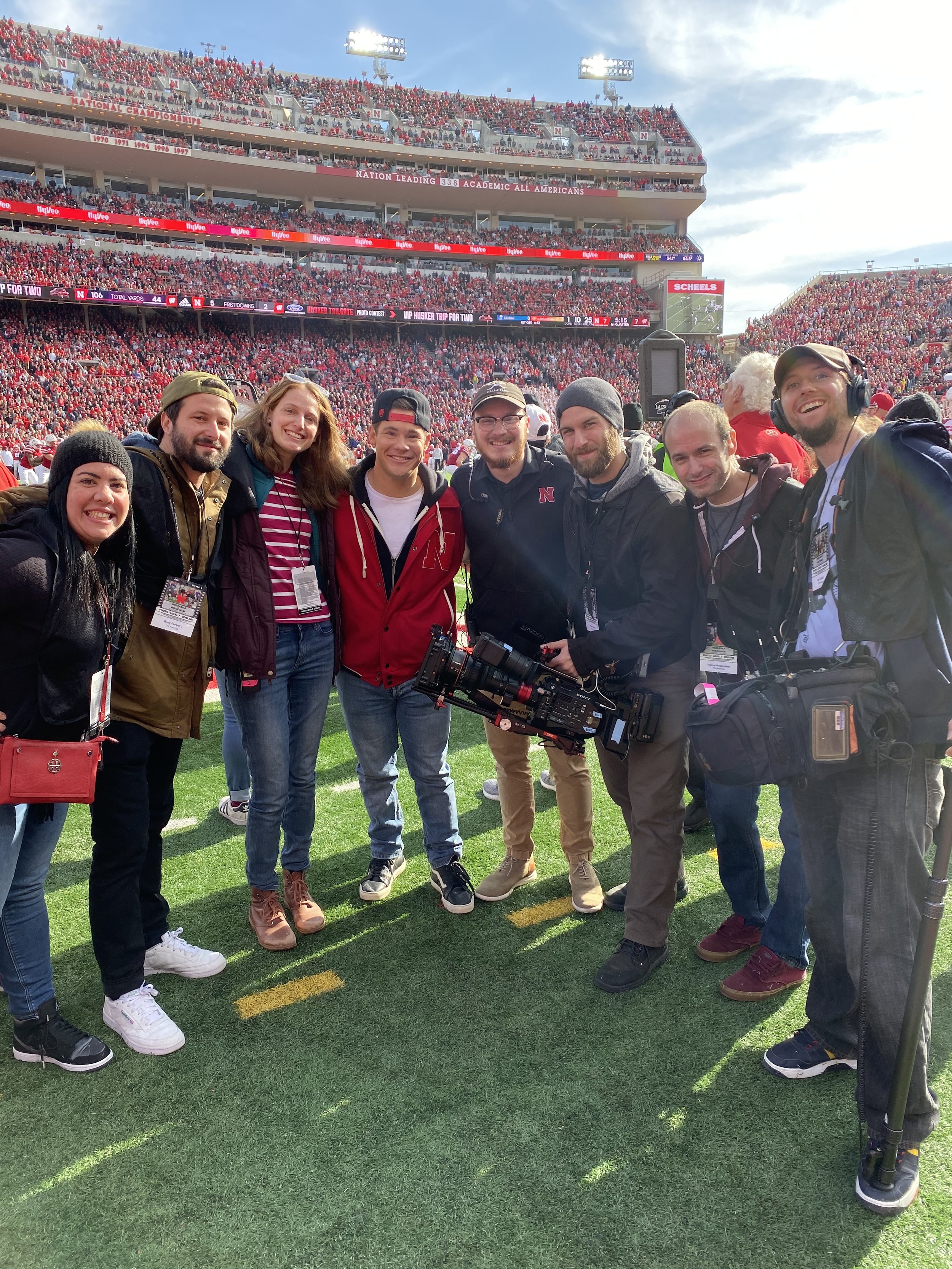 Planning and facilitating a verite shoot with actor Adam Devine during a live football game with thousands of spectators was a fun challenge!