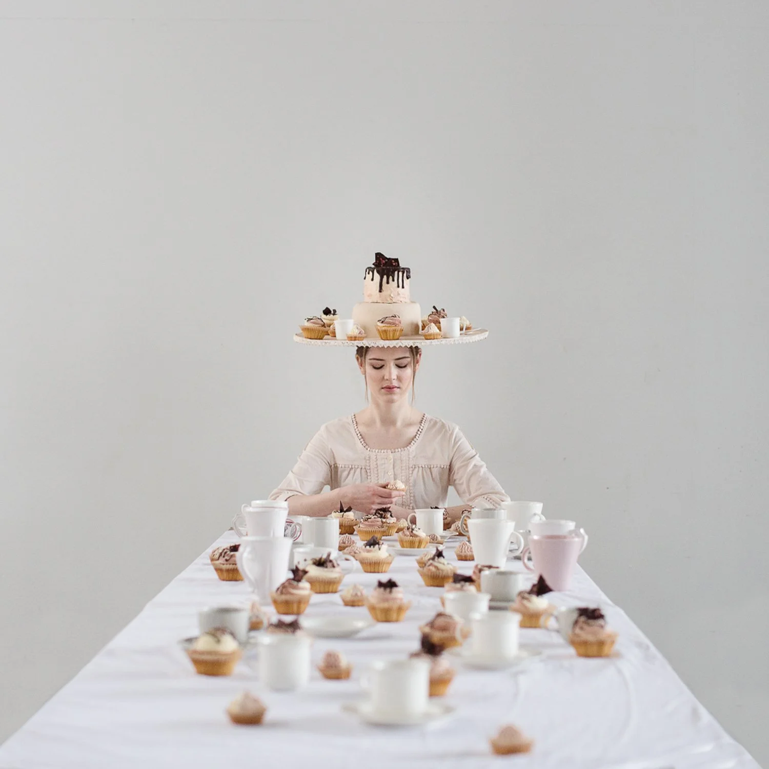  
 Title: 
 
Feast for One 
 Story & Message:   
Inspired by the scene of the Mad Hatter's tea party from "Alice in Wonderland", this image is inviting the viewers to see that they're always multiple perspectives that we can see any life situation fr