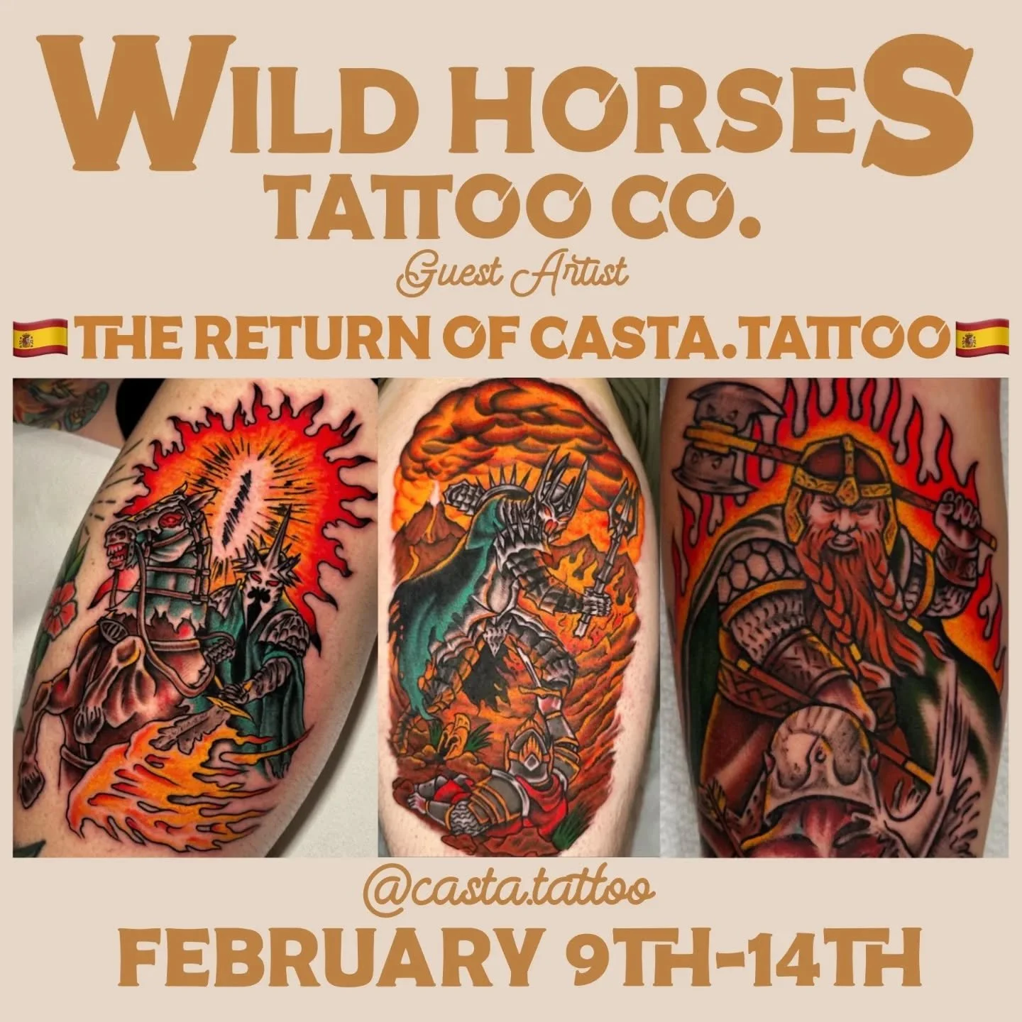 🇪🇸 GUEST ARTIST 🇪🇸

We are really excited to have the super talented @casta.tattoo back with us from Barcelona. He'll be guesting with us at Wild Horses Tattoo Co. from 9th - 14th February 2026.

Go and check out some more of his work! If you are