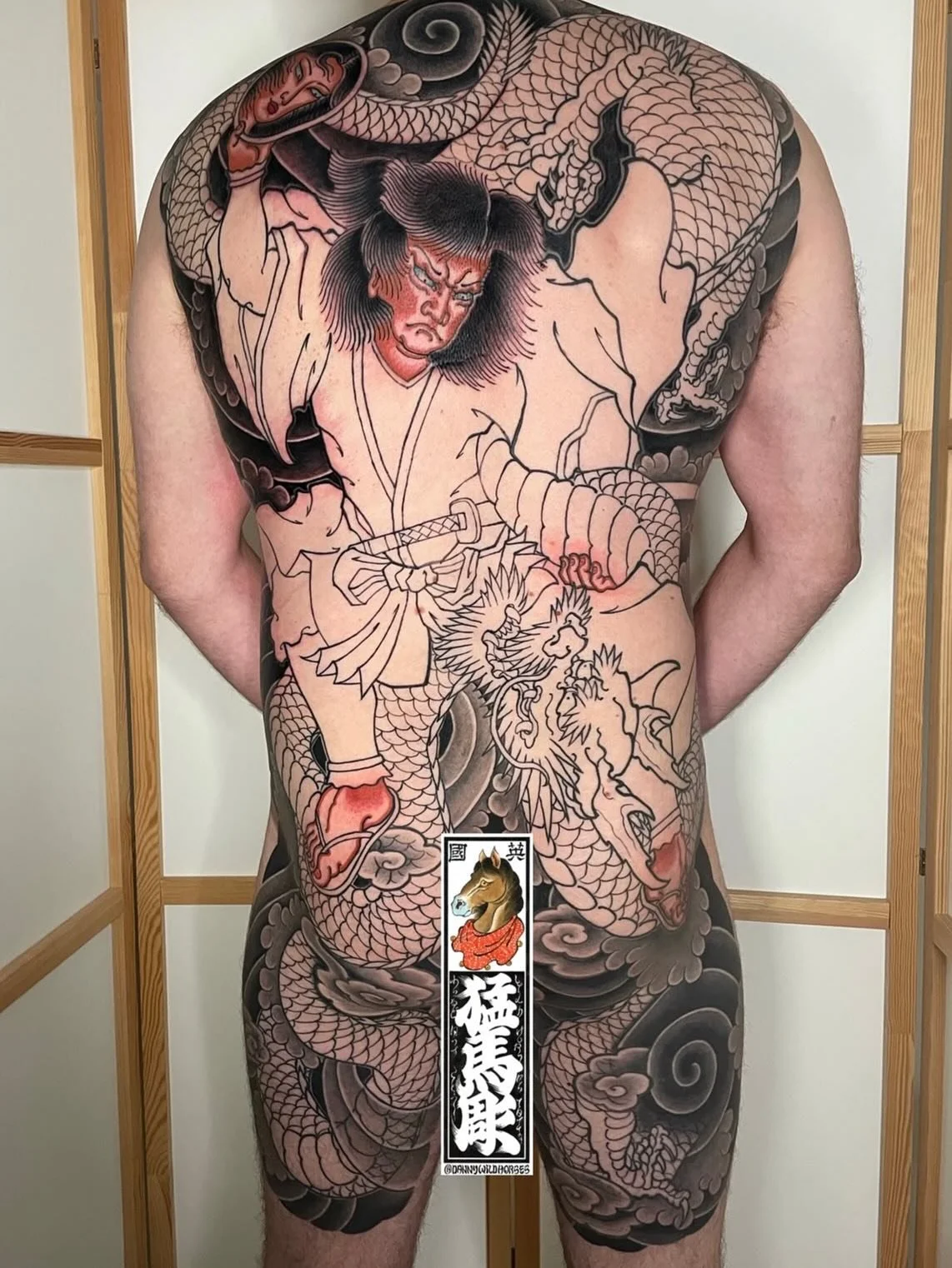 Work in progress on PJ&rsquo;s first tattoo! 💪
By @dannywildhorses 

If you&rsquo;re interested in getting some large-scale Japanese tattoos like a sleeve, chest or back-piece then get in touch to discuss your ideas! 

📍Wild Horses Tattoo Co., Wirr