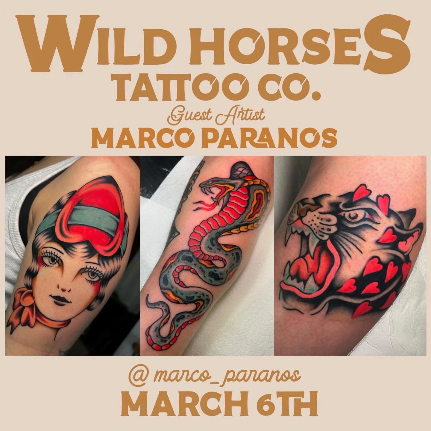🇪🇸 GUEST ARTIST 🇪🇸

We are really excited to have the amazing @marco_paranos guesting with us this March. 

Joining us from Spain, Marco will be at Wild Horses Tattoo Co. on Friday 6th March 2026.

Go and check out some more of his work! If you&r