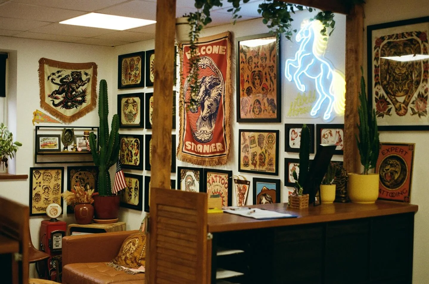 A lovely shot of our reception area 📸 Taken by @dannywildhorses 🐎☀️

If you&rsquo;re interested in getting tattooed at Wild Horses Tattoo Co. then get in touch.

📍Wild Horses Tattoo Co. Wirral, UK
.
.
.
#wirral #wirraltattoo #liverpooltattoo #wild