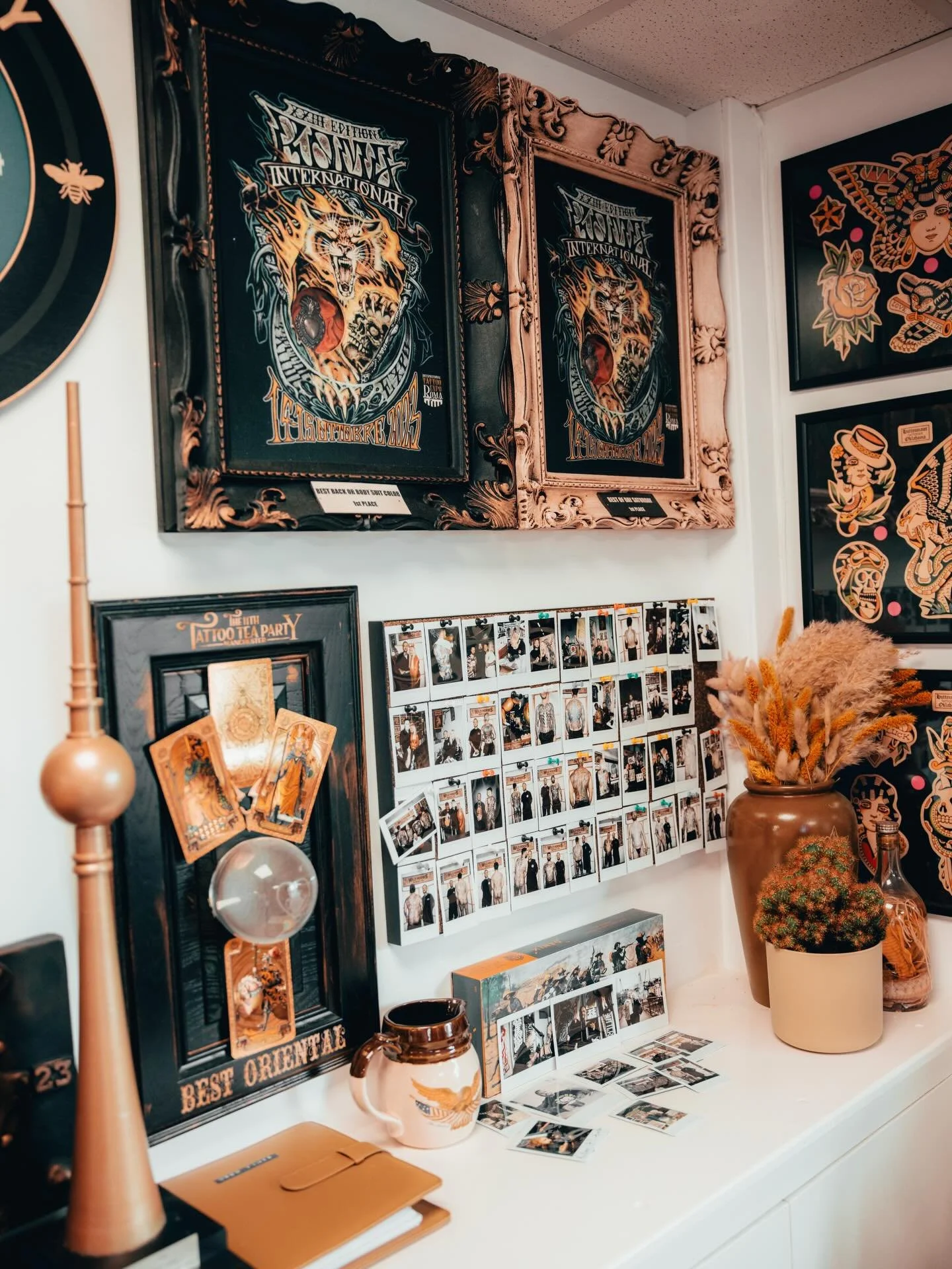 We love this little corner of our reception area which features some of the awards that @dannywildhorses has picked up from various tattoo conventions over the years 🌟

He&rsquo;s won an array of trophies for categories such as Best Japanese, Best o
