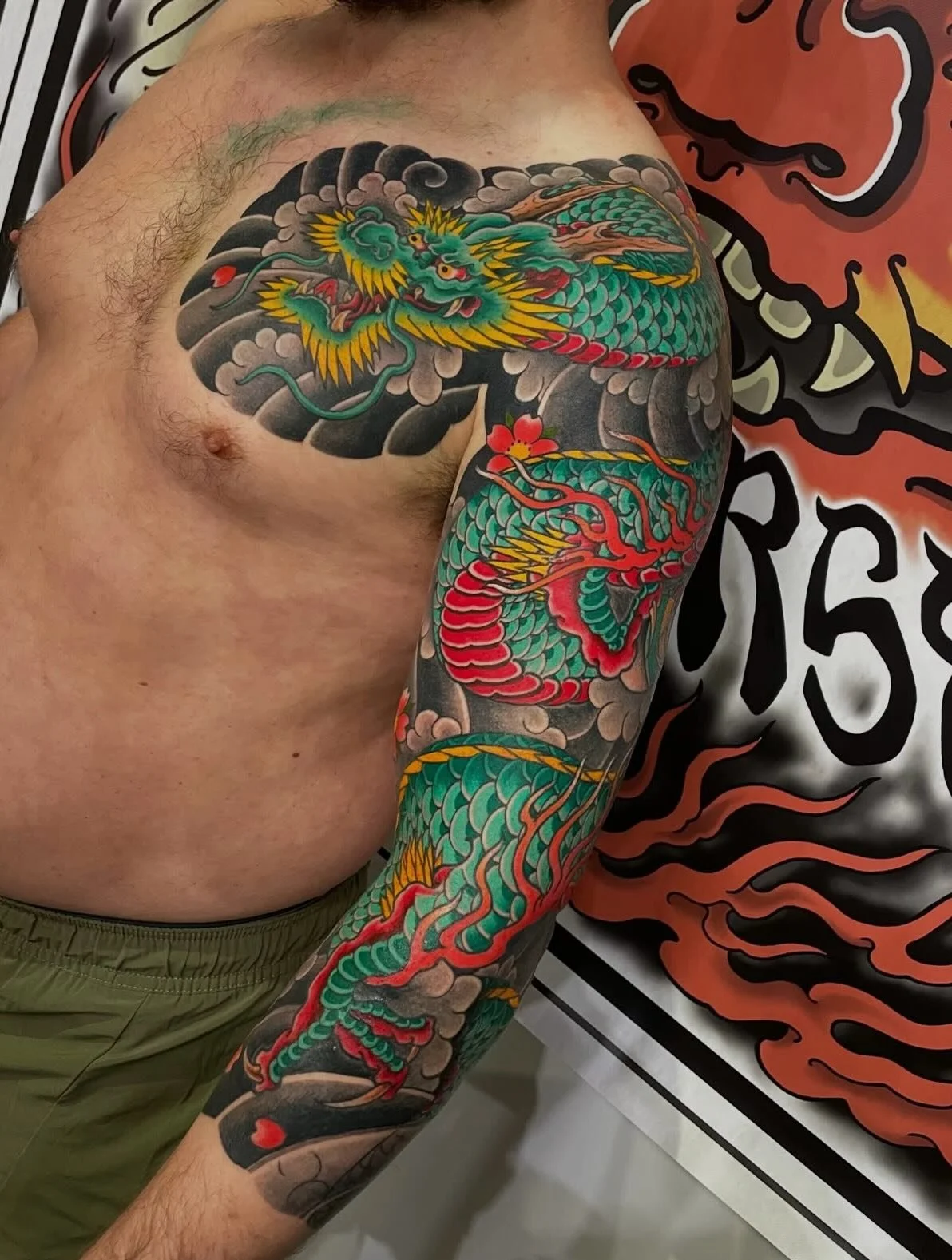 Completed dragon sleeve done by @dannywildhorses - 🐉 

This one picked up the Best Large Colour award at @bignorthtattooshow Newcastle. Well done to Danny and his client Paul for completing this incredible piece!

Get in touch with Danny if you&rsqu