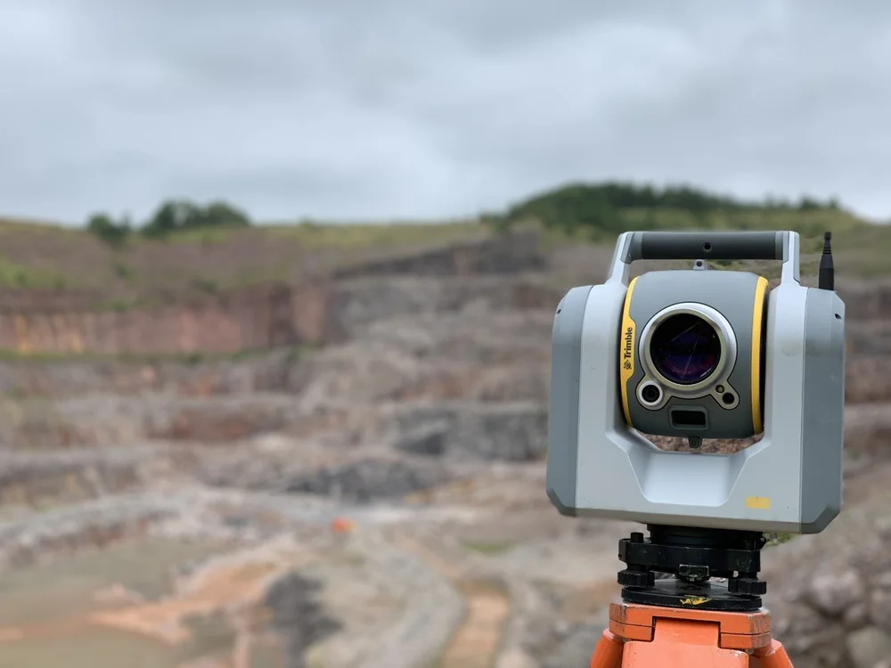 Quarry survey being carried out with a 3D laser scanner