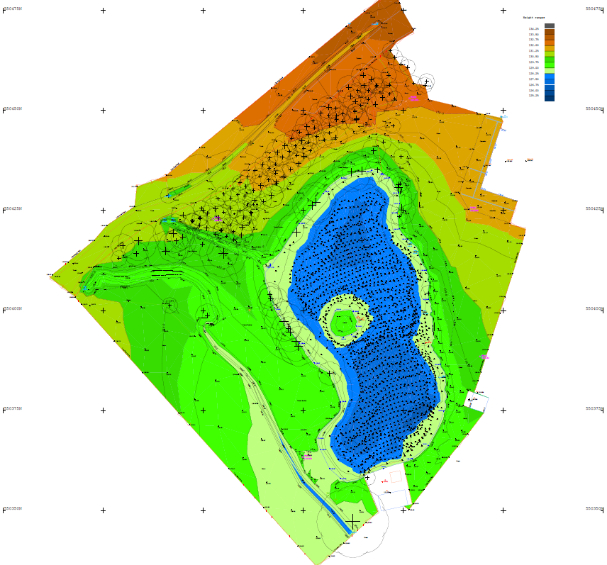 PDF plan of a bathymetric survey showing depth contours