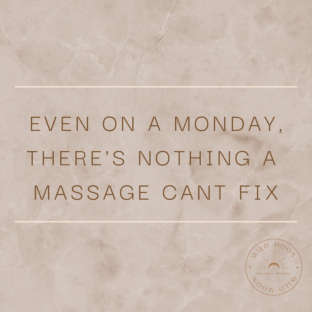 Eliminate the Sunday scaries by booking a Monday massage. Mondays are always better when you have something to look forward to.🧡