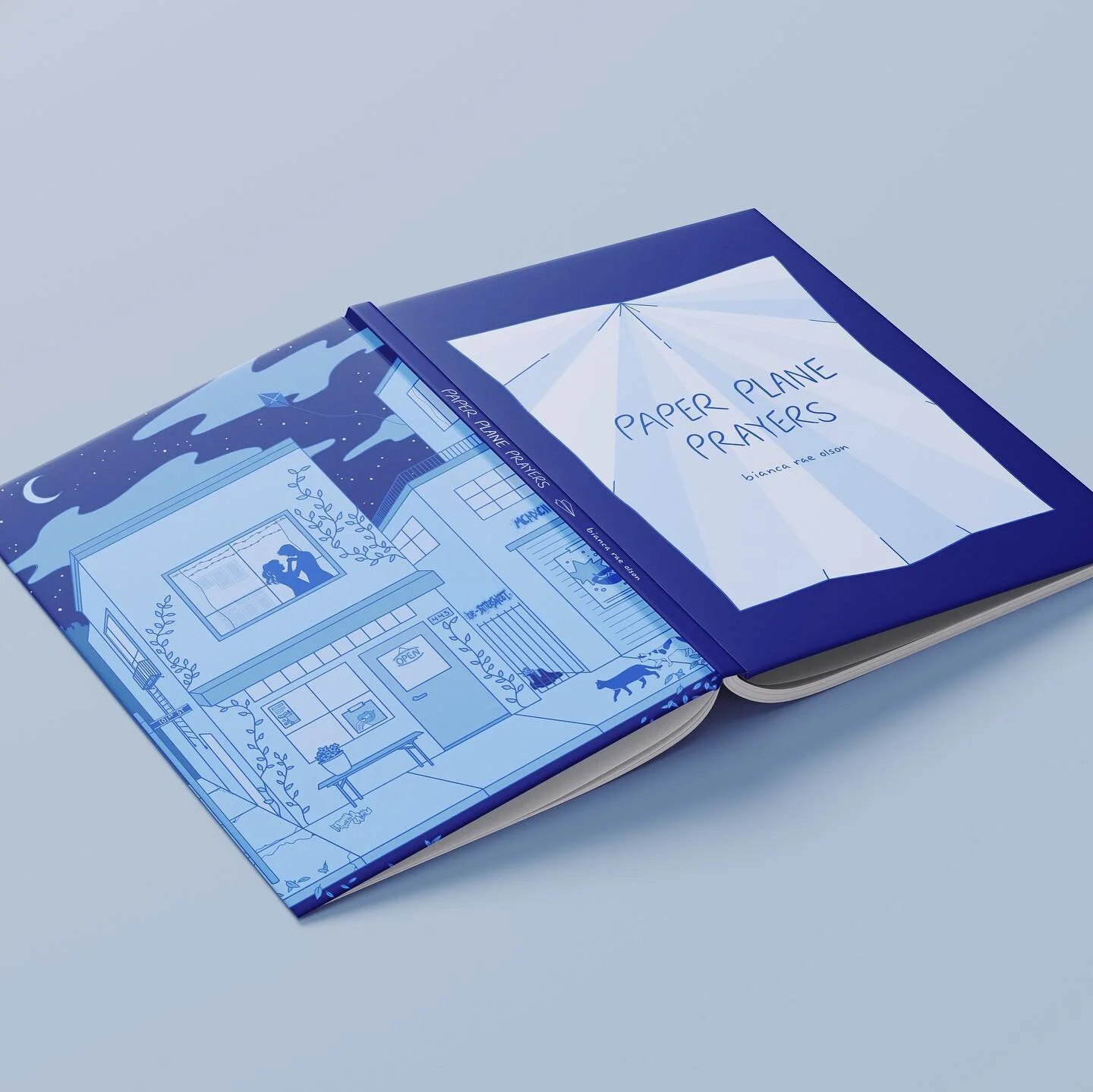 one of my favorite projects from a while back 🪁✈️🌙 cover design for @biancaraeolson &lsquo;s poetry collection 💘

#illustration