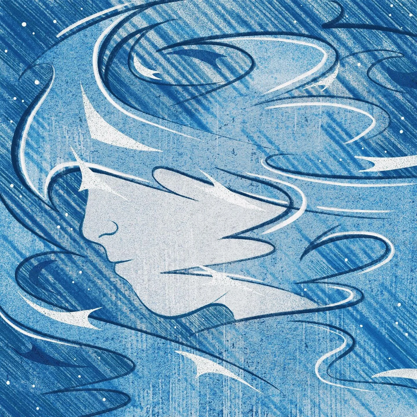 created this cover art for @hannah.jocelyn.c &lsquo;s incredible single, &ldquo;won&rsquo;t leave&rdquo; 👤🌀 had so much fun working on this digital sketch and overlaying paint texture scans!

#coverart #procreate #illustration