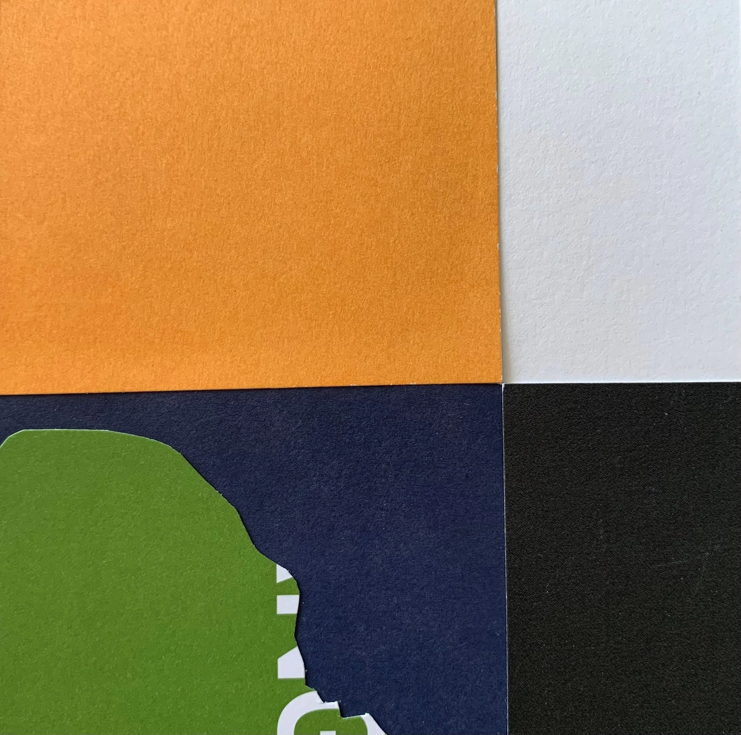 Collage Untitled (olive green, orange, blue) 2022