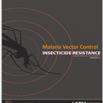 Close-up of a mosquito with target circles around it, promoting Malaria Vector Control for insecticide resistance.