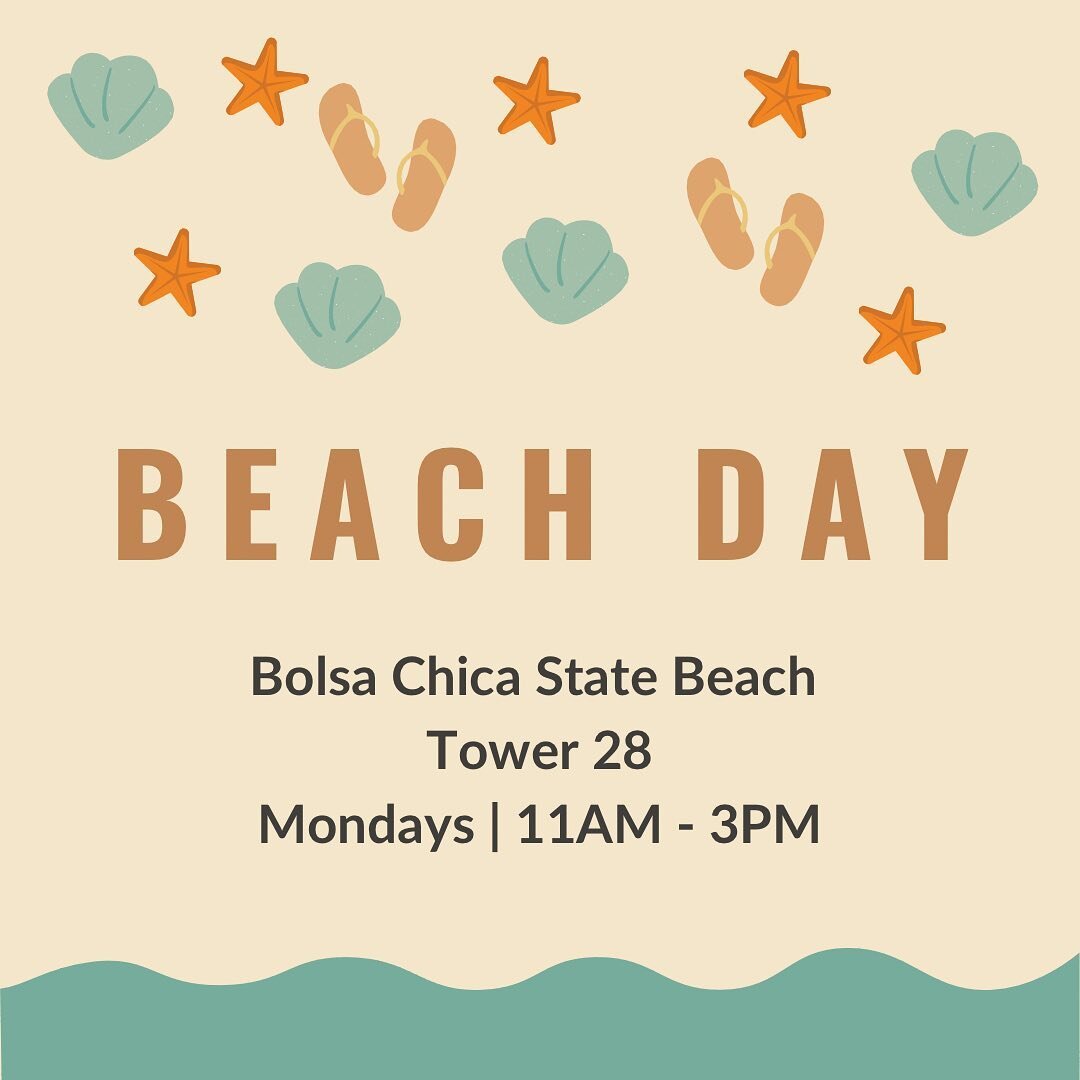 BEACH DAYS ARE HERE!! Join us every Monday for some sun and fellowship - bring money for lunch and invite your friends!
