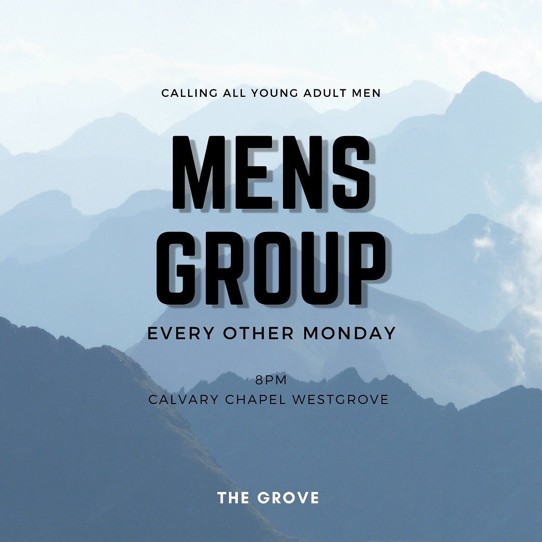 ✝️Calling all young adult men✝️

The Grove invites YOU to come along our community groups and join us every other Monday for a time of fellowship and in the Word. The next meeting will be on Monday February 6th. DM for more information. Hope to see m