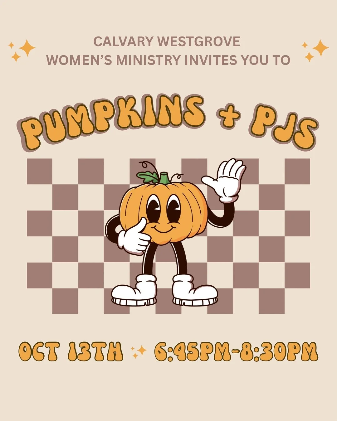Ladies, next week we are having our Pumpkins and Pjs night on 10/13 from 6:45pm-8:30pm! We can’t wait to hang out and get artsy with you! Invite and friend and don’t forget to wear your pjs and bring a dessert or appetizer to share!